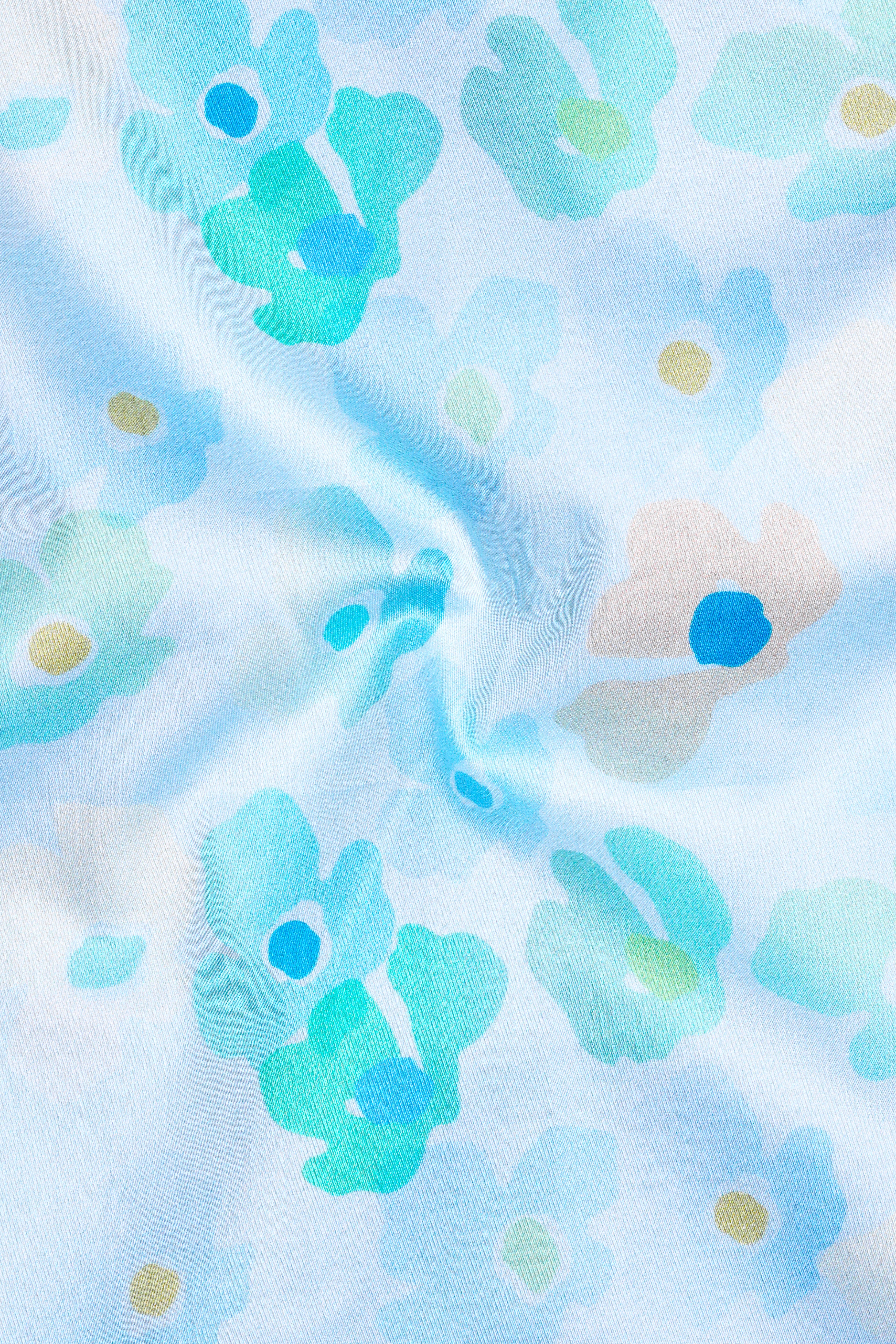 Periglacial Green with Aqua Blue Printed Super Soft Premium Cotton Kurta Shirt