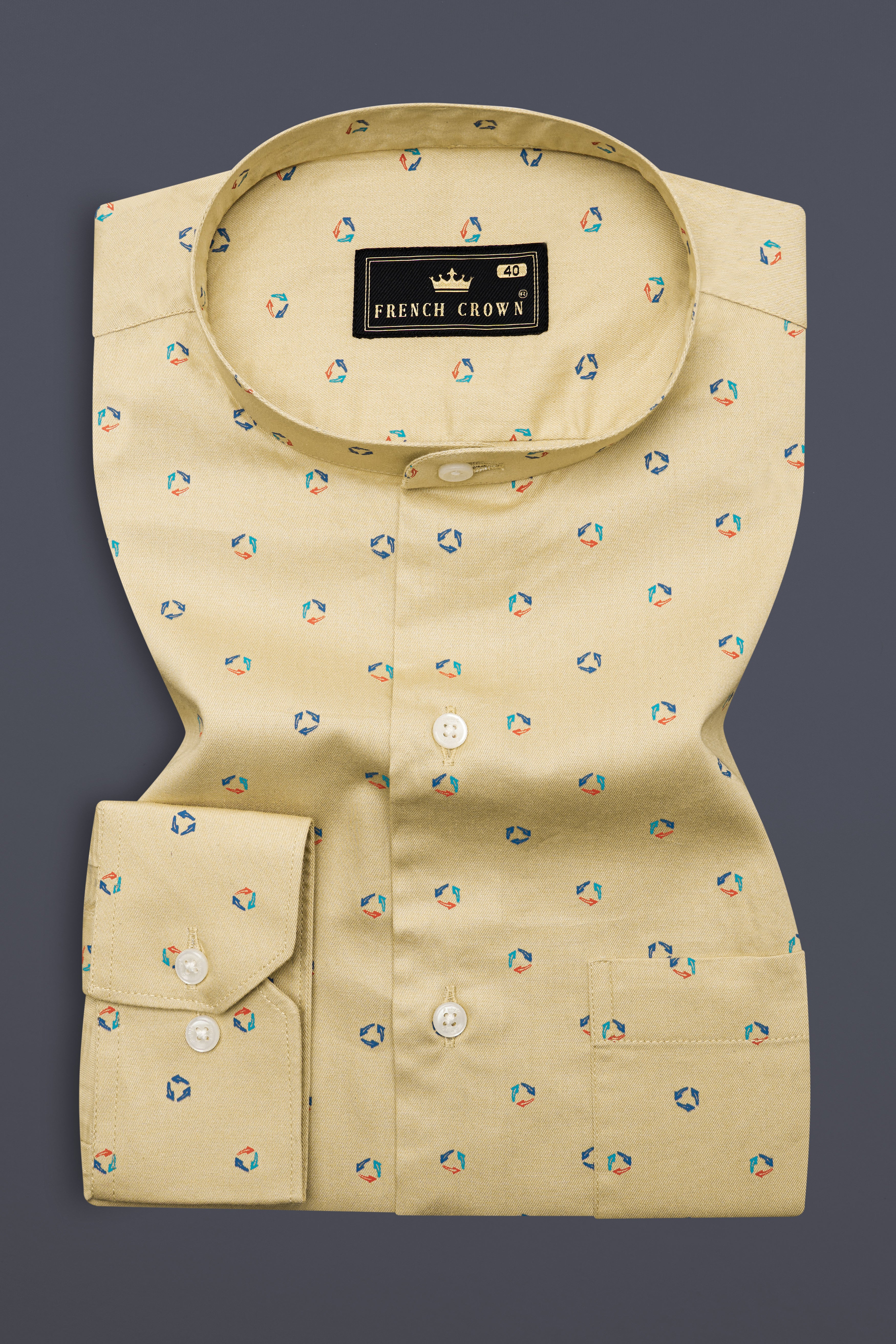 Pavlova Brown Printed Twill Premium Cotton Shirt