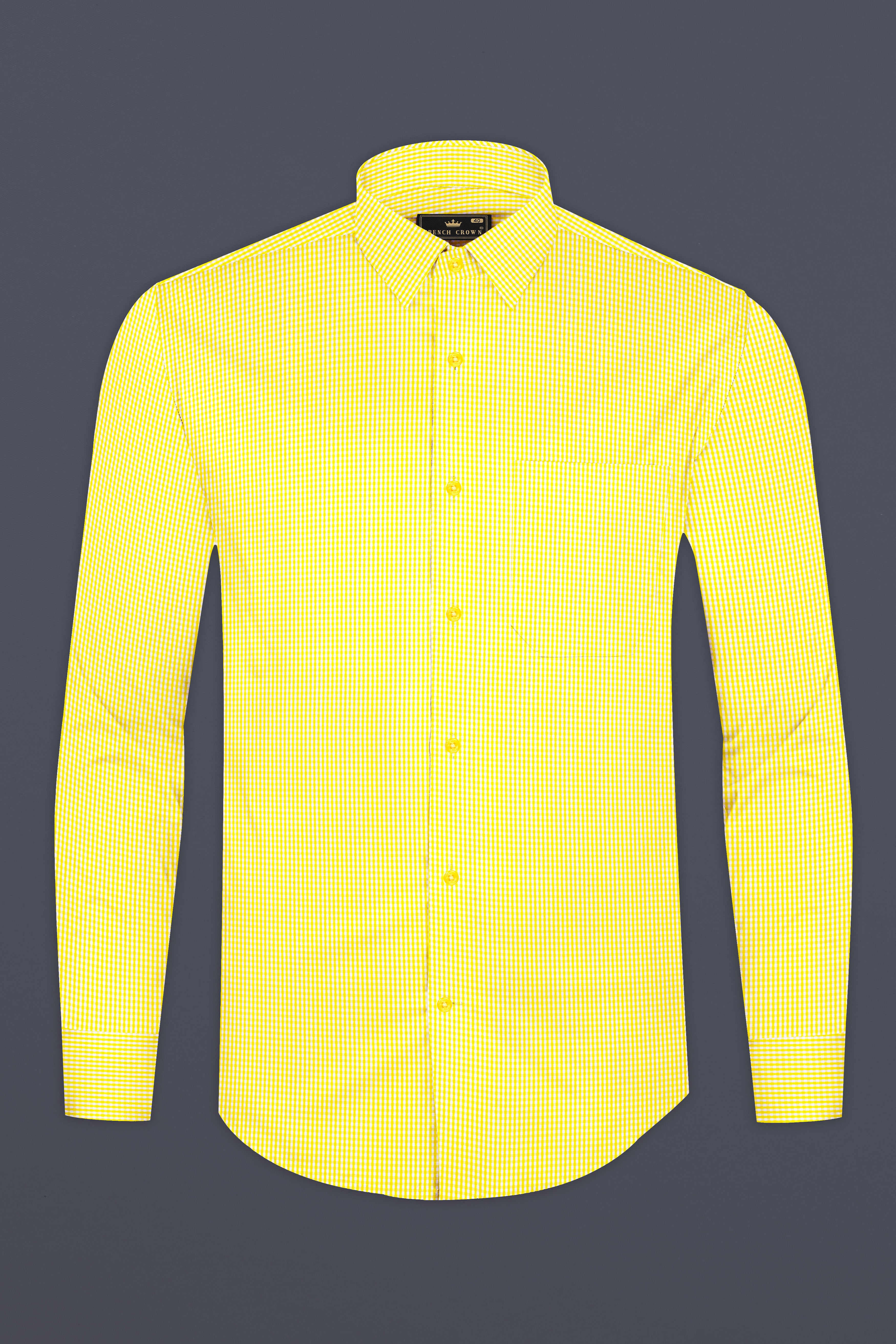 Kournikova Yellow and White Premium Cotton Shirt