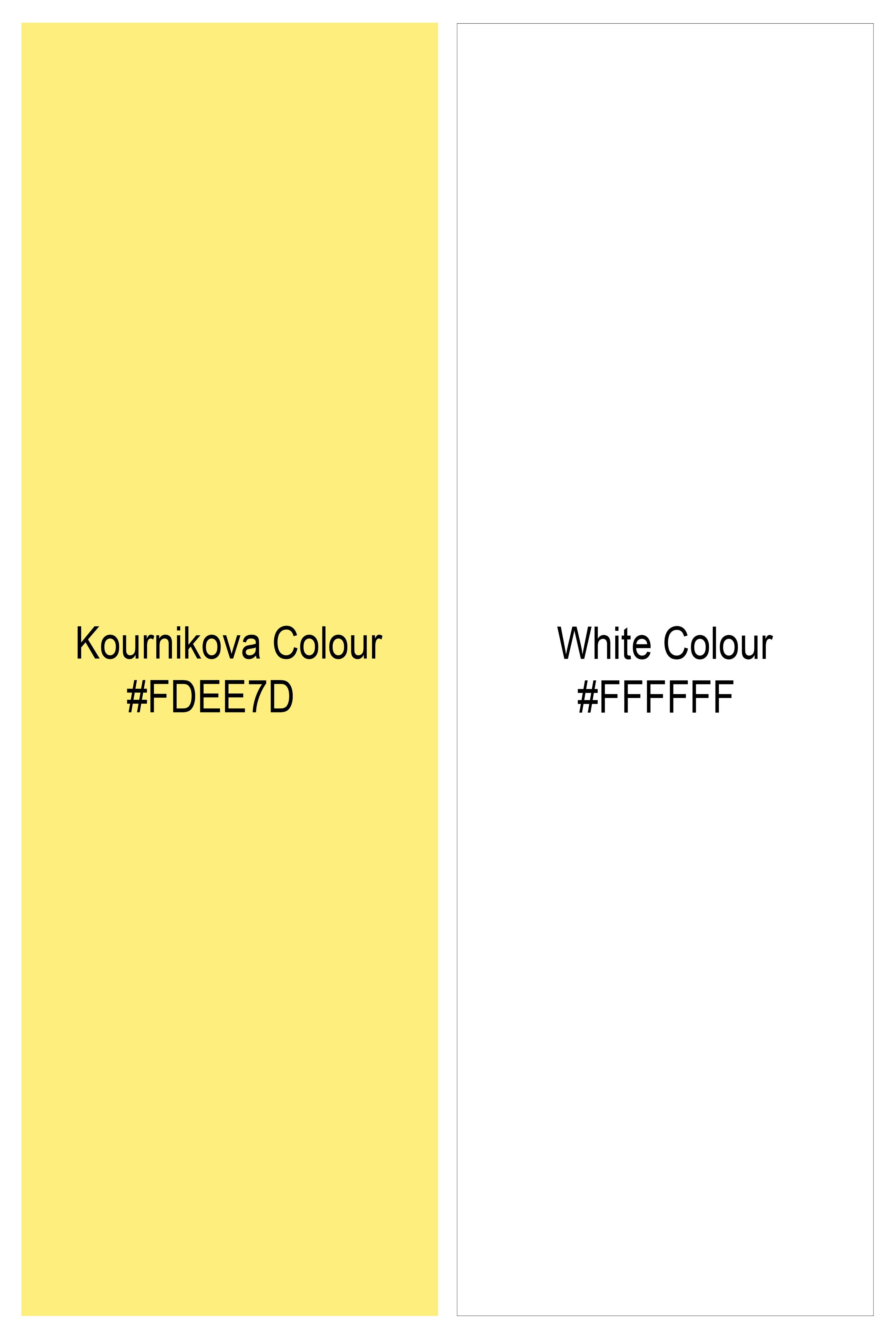 Kournikova Yellow and White Premium Cotton Shirt