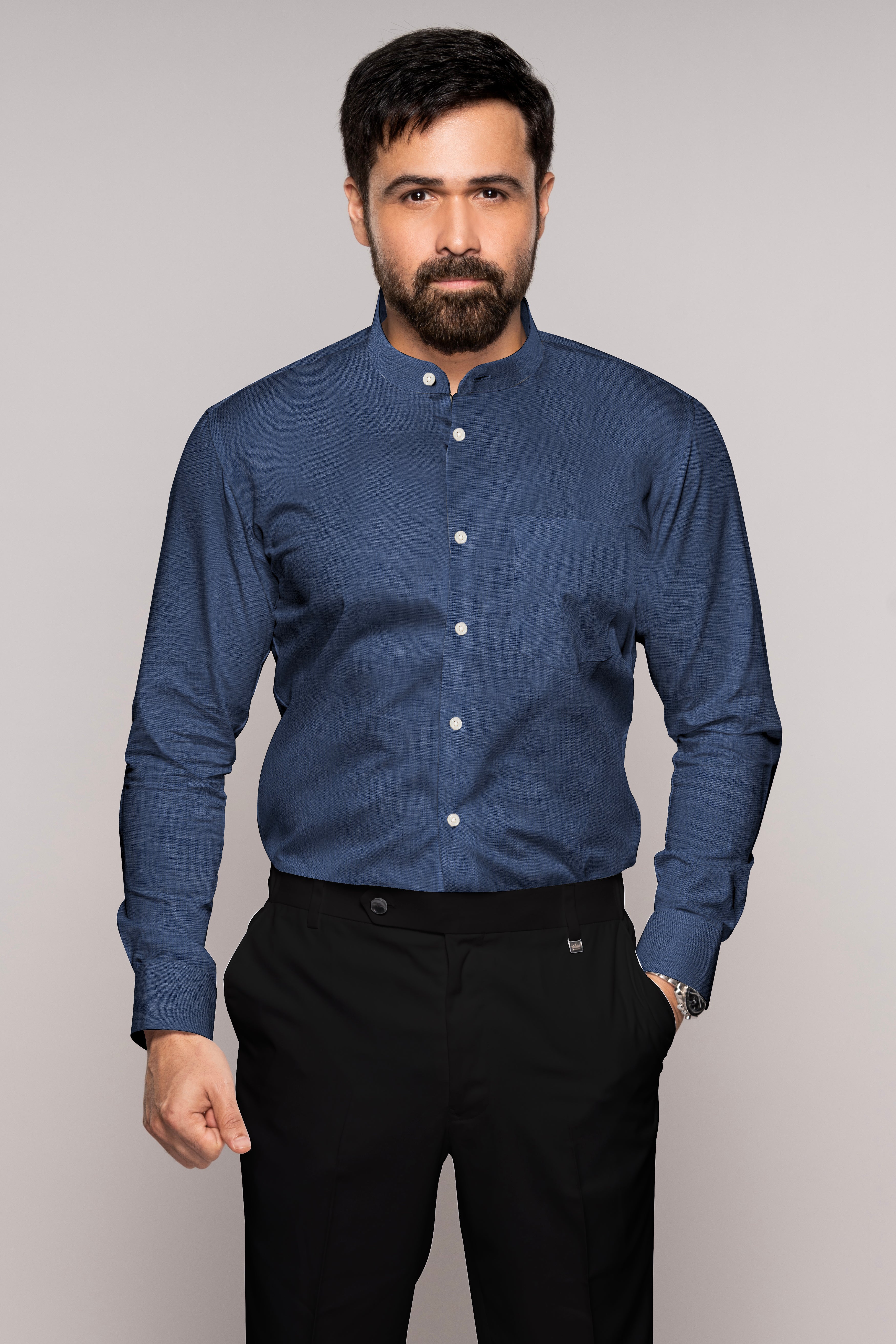 Nile Blue Luxurious Linen Shirt