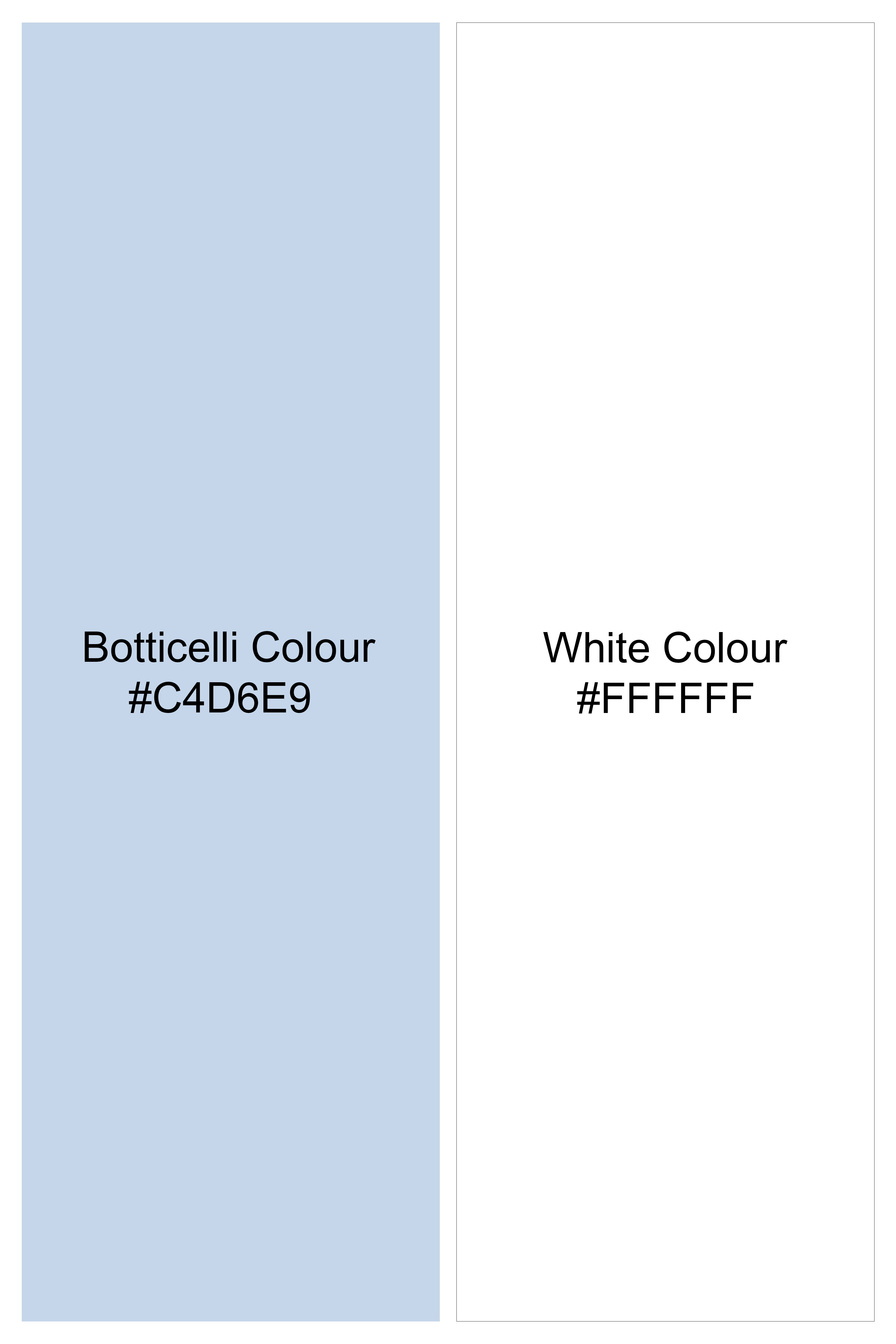Botticelli Blue and White Jacquard Textured Premium Giza Cotton Shirt