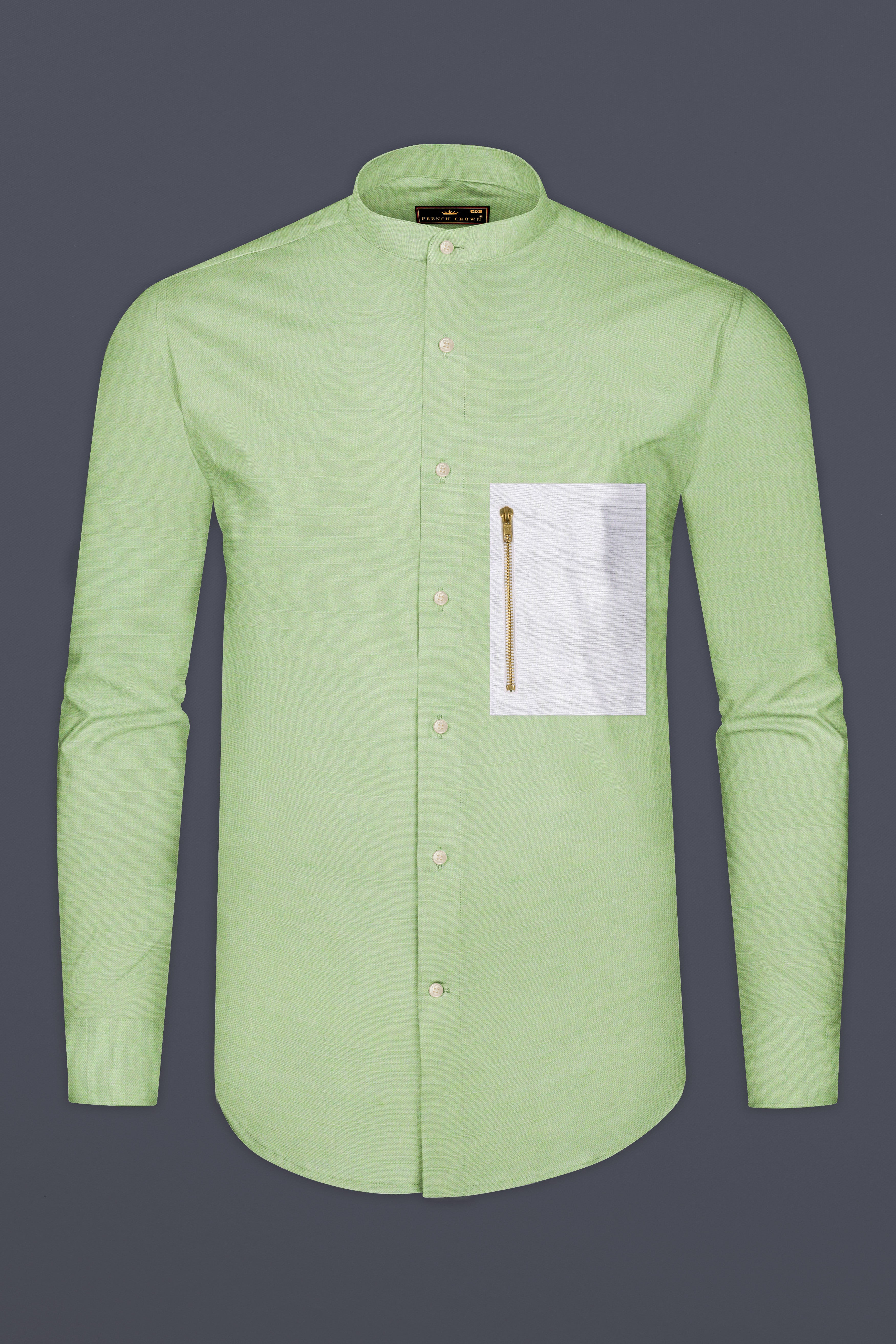 Moss Green Luxurious Linen Designer Shirt