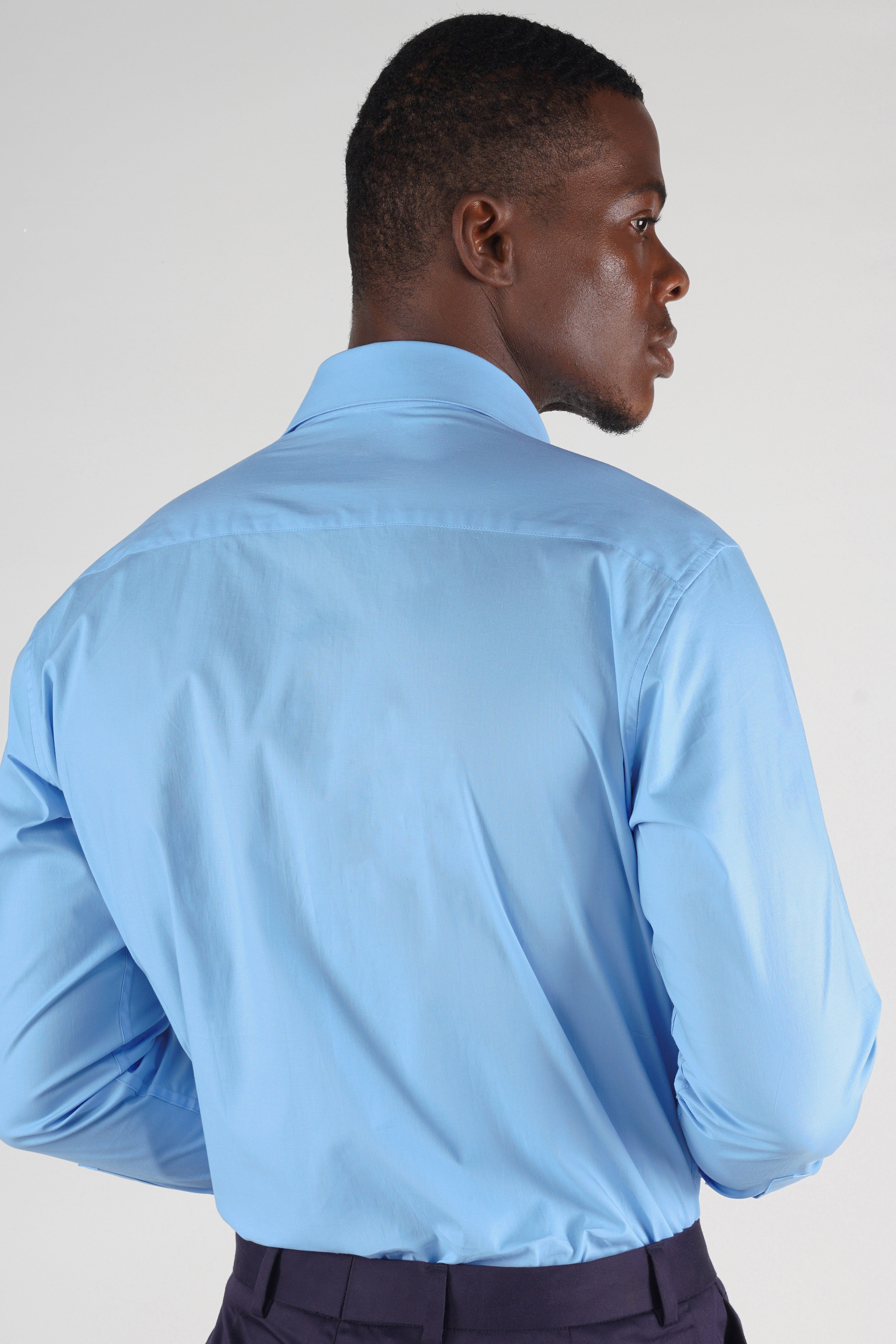 Sky Blue ‍Cotton Regular Fit Formal Shirt – Formal Men BD