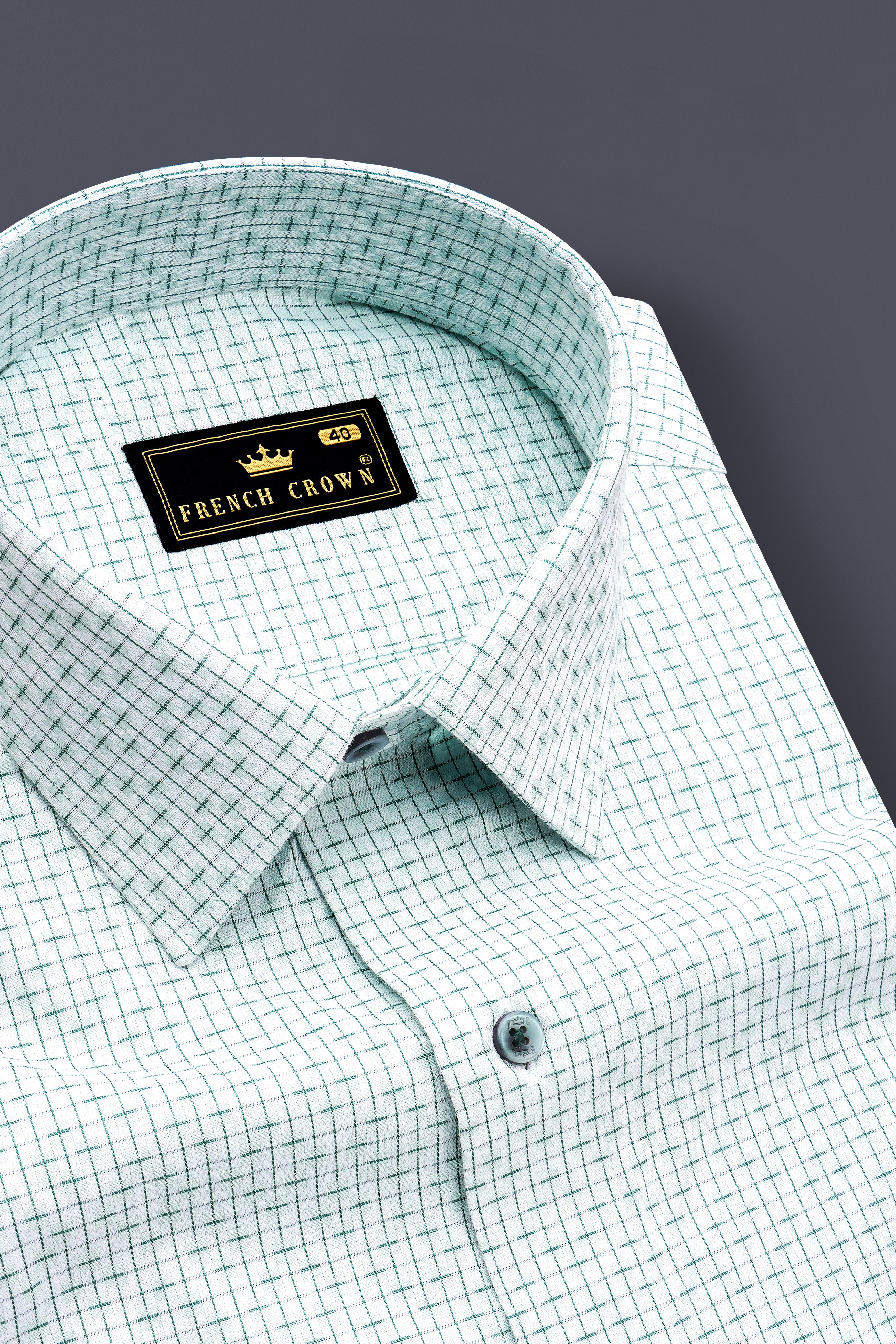 Nobel Light Green Dobby Textured Premium Giza Cotton Shirt