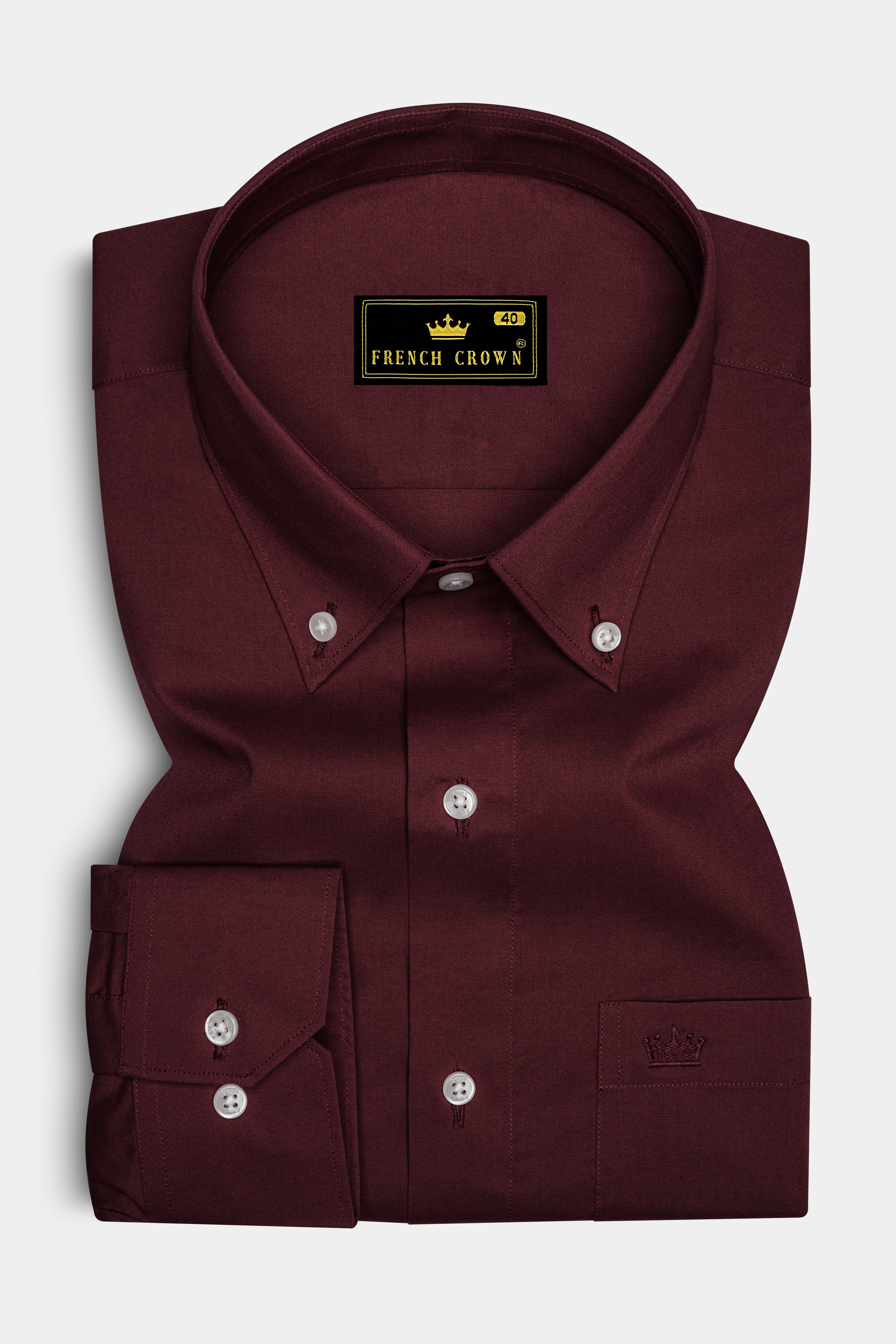 Espresso Red Chambray Button Down Shirt