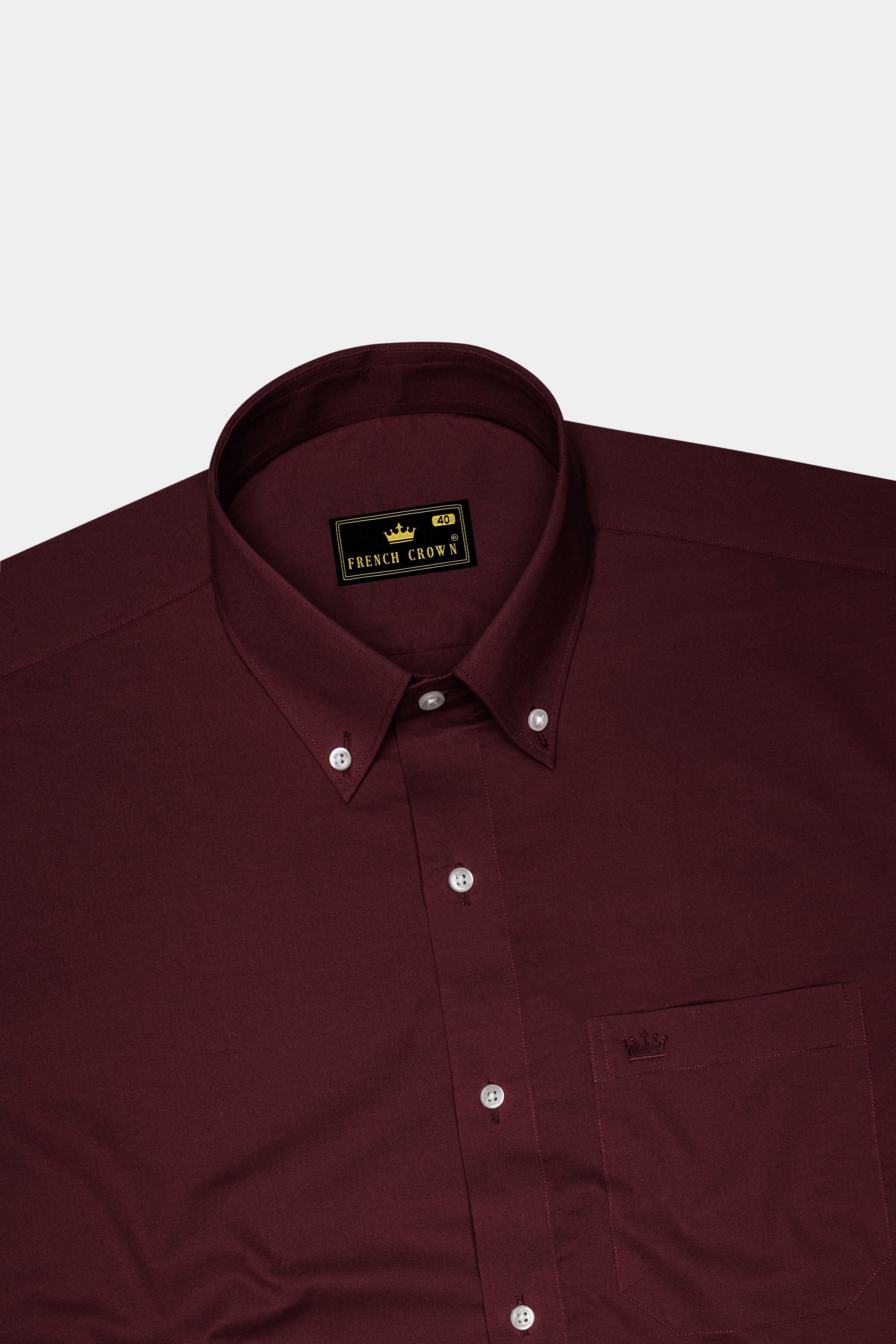 Espresso Red Chambray Button Down Shirt