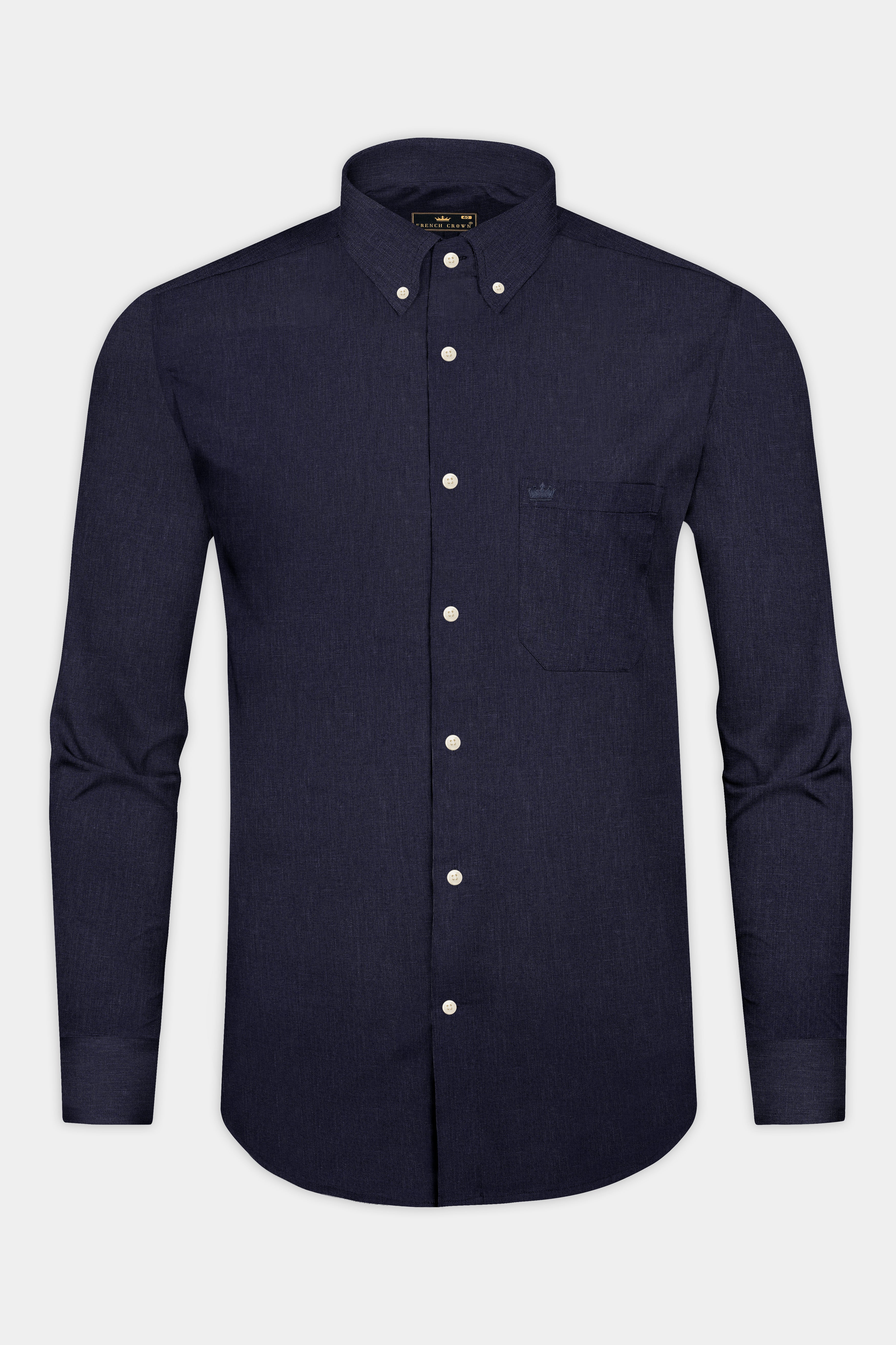 Charade Navy Blue Luxuries linen Shirt