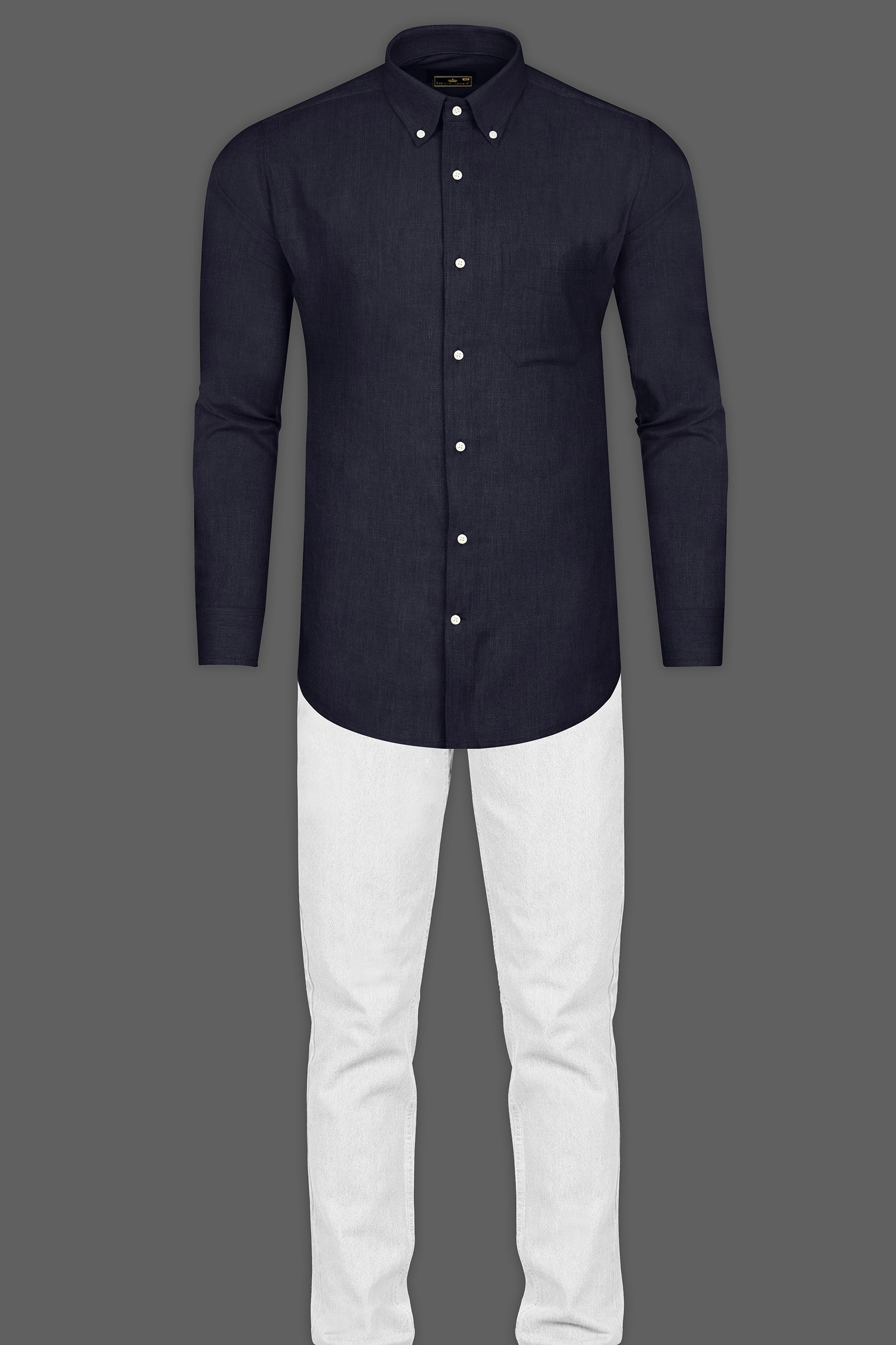Charade Navy Blue Luxuries linen Shirt