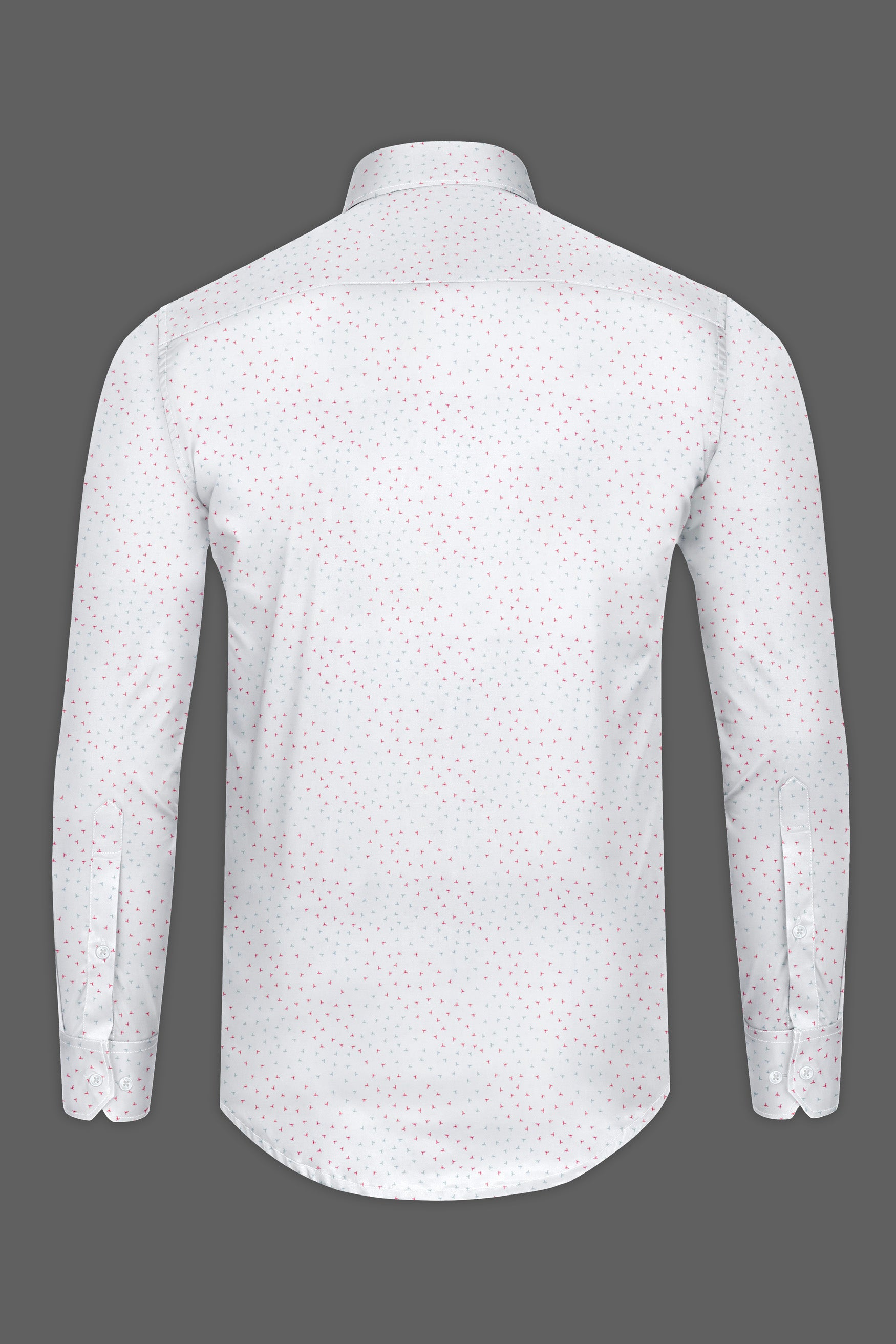 Bright White with Ditsy Dobby Textured Premium Giza Cotton Shirt