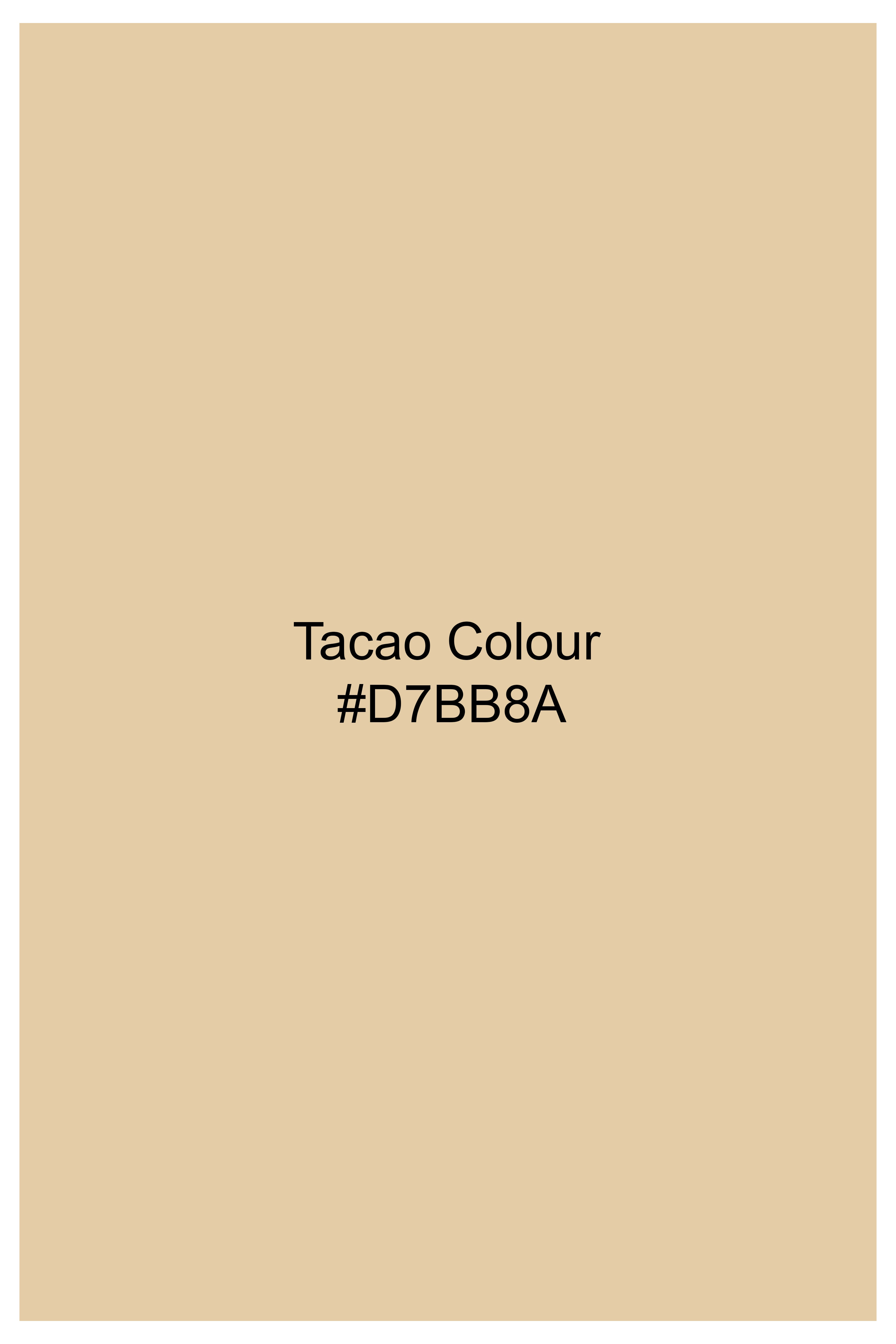 Tacao Yellow Jacquard Textured Premium Giza Cotton Shirt