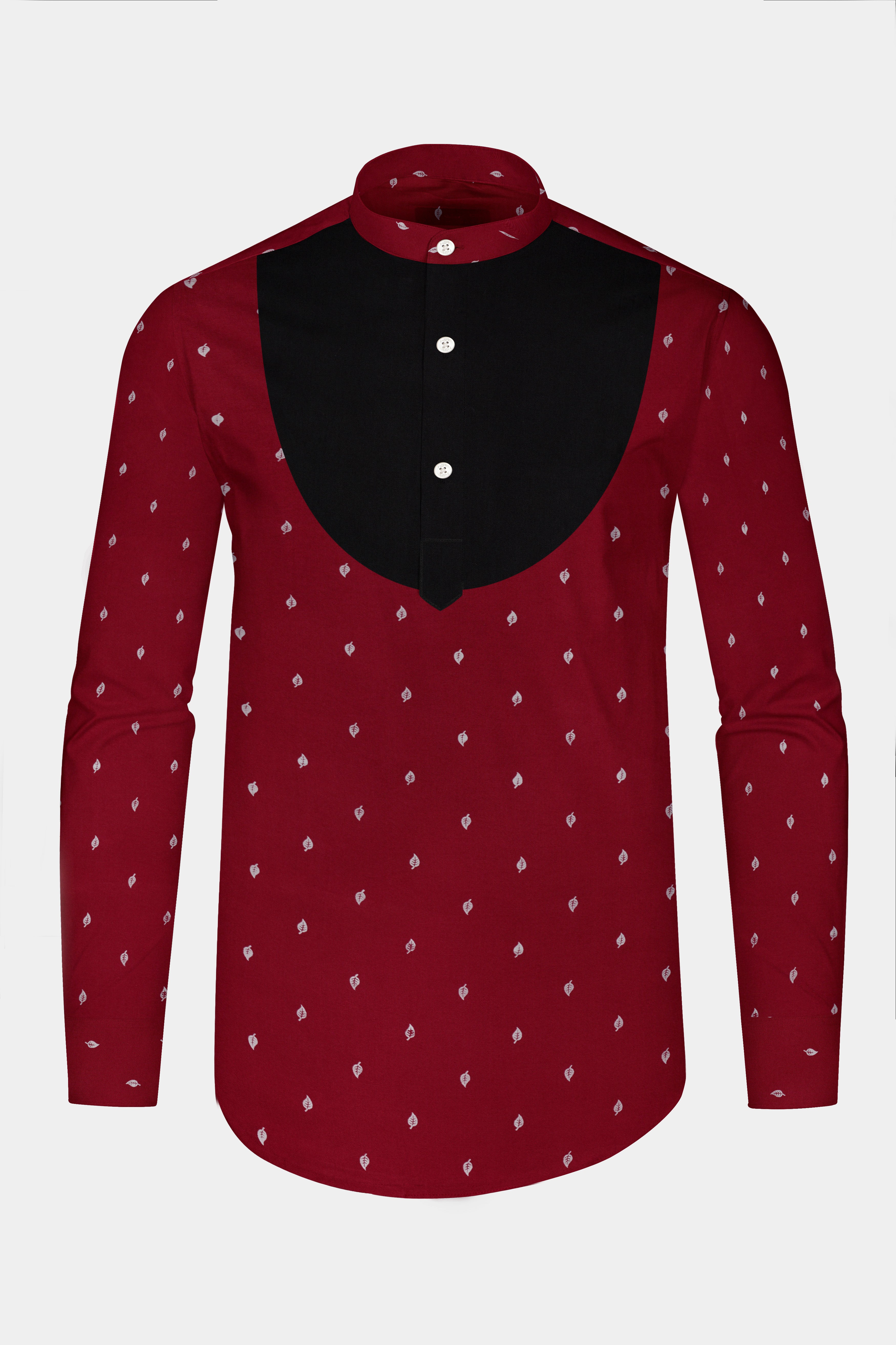 Cardinal Red and Black Premium Tencel Designer Shirt