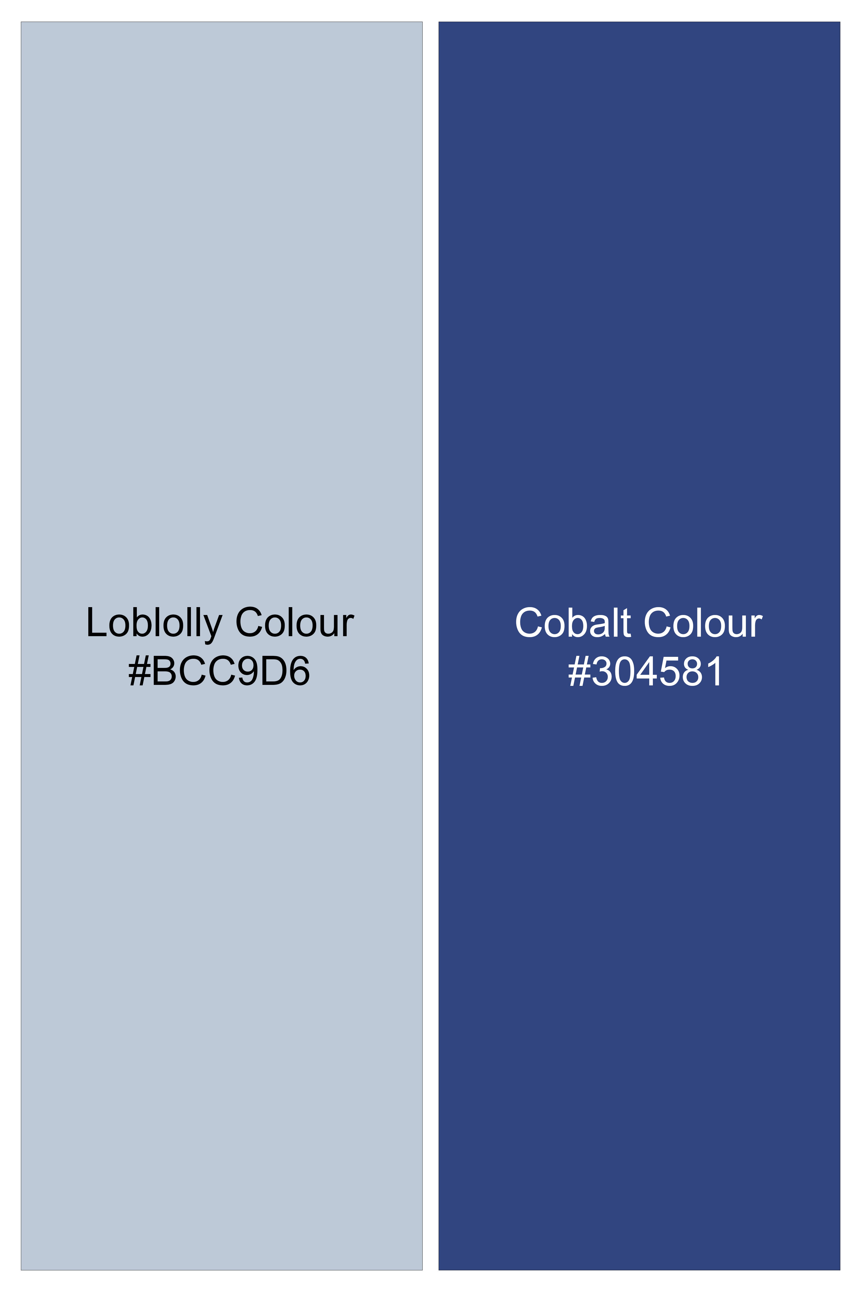 Loblolly with Cobalt Blue Dobby Textured Premium Giza Cotton Shirt
