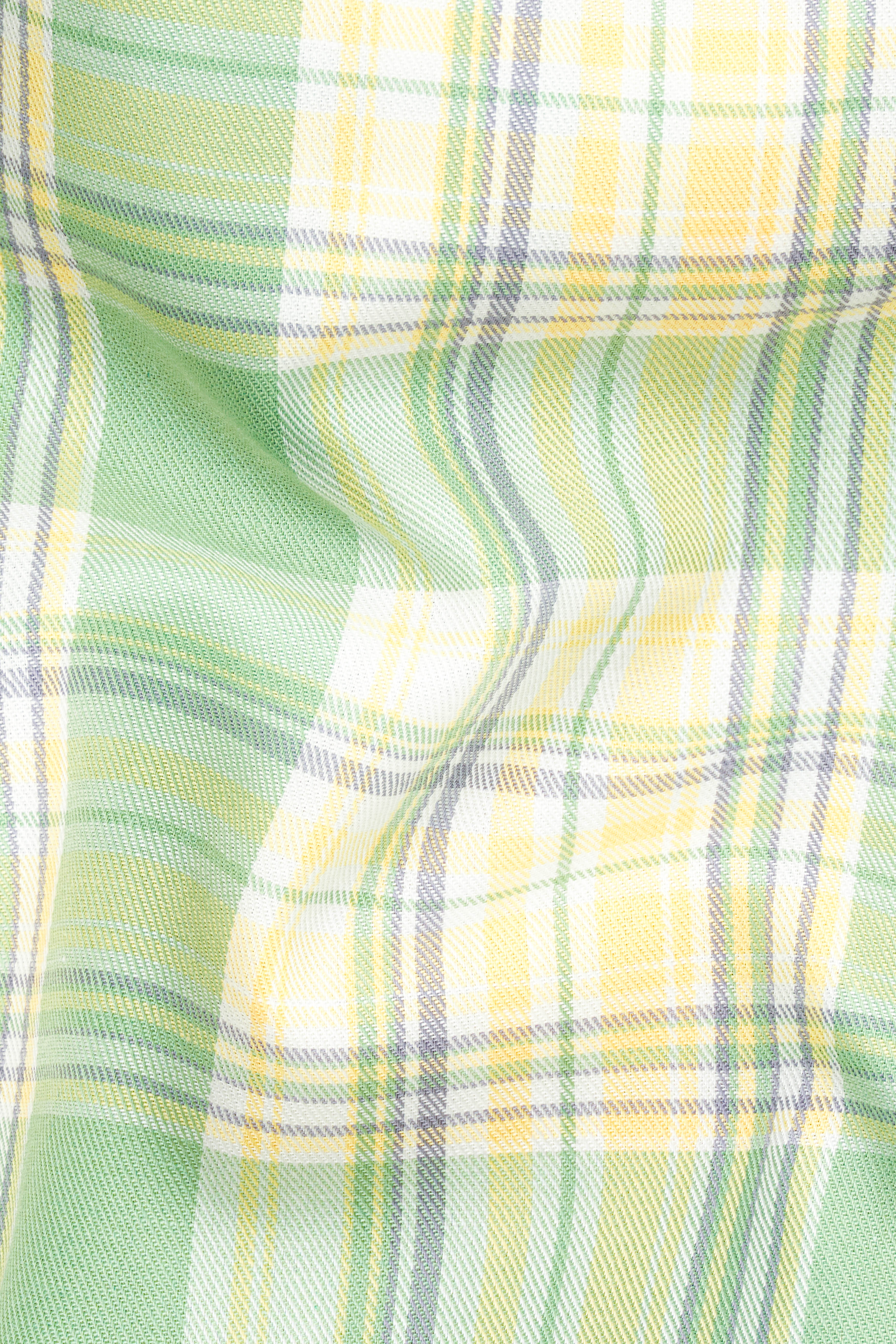 Chinook Green with Australian Yellow Twill Plaid Premium Cotton Shirt