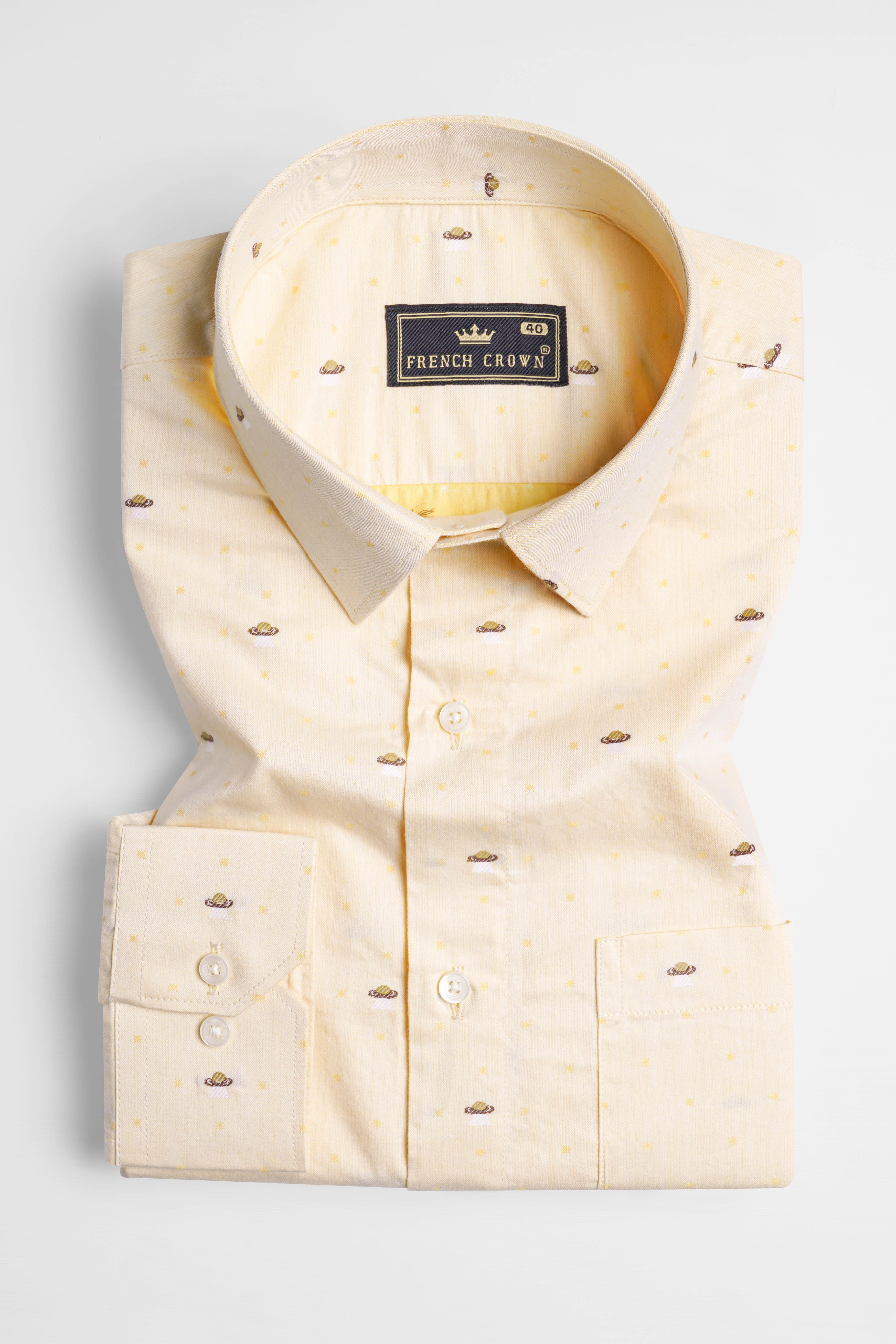 Tequila Brown Jacquard Textured Premium Giza Cotton Shirt