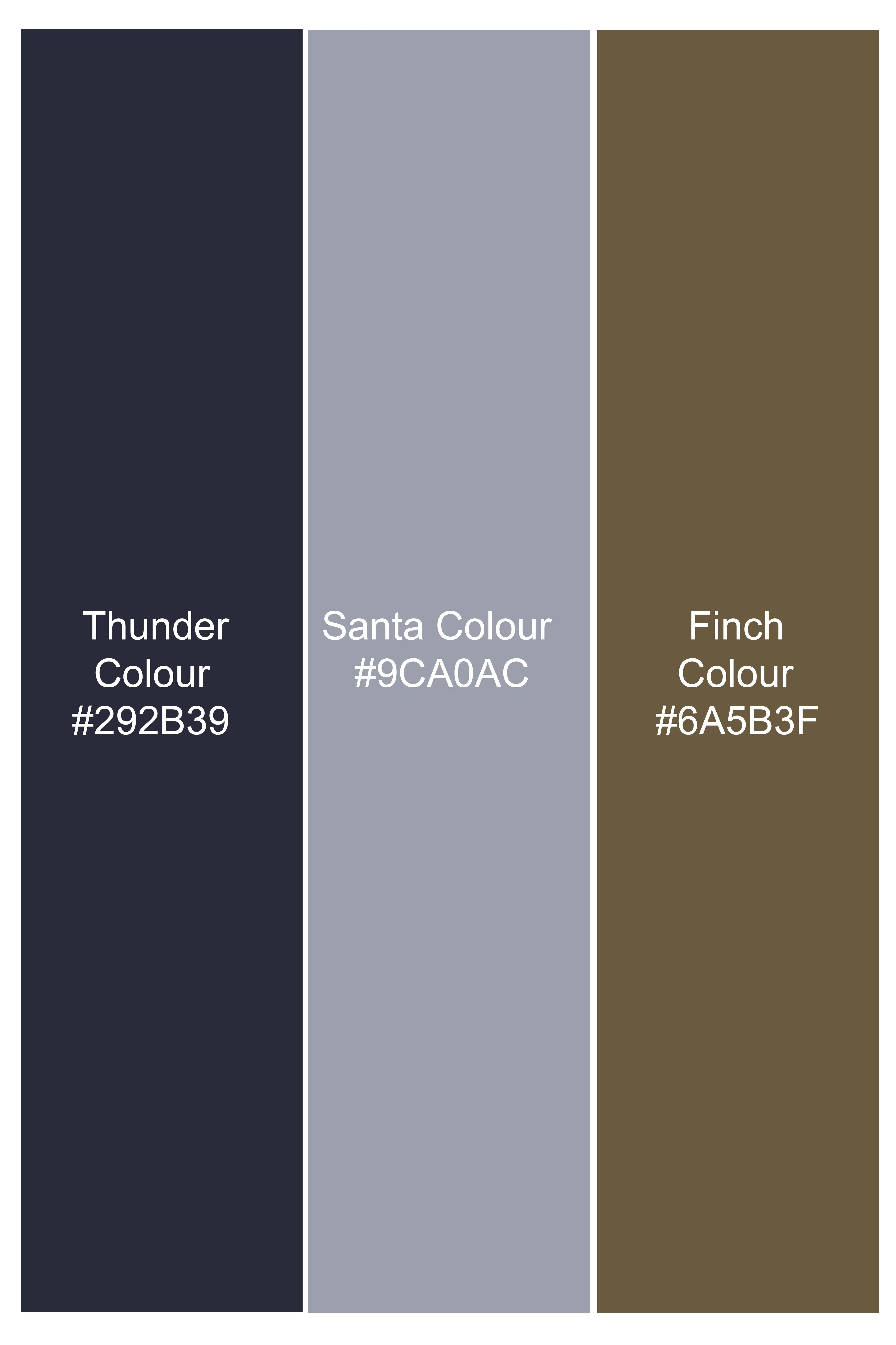 Thunder Blue Jacquard Textured Premium Giza Cotton Shirt