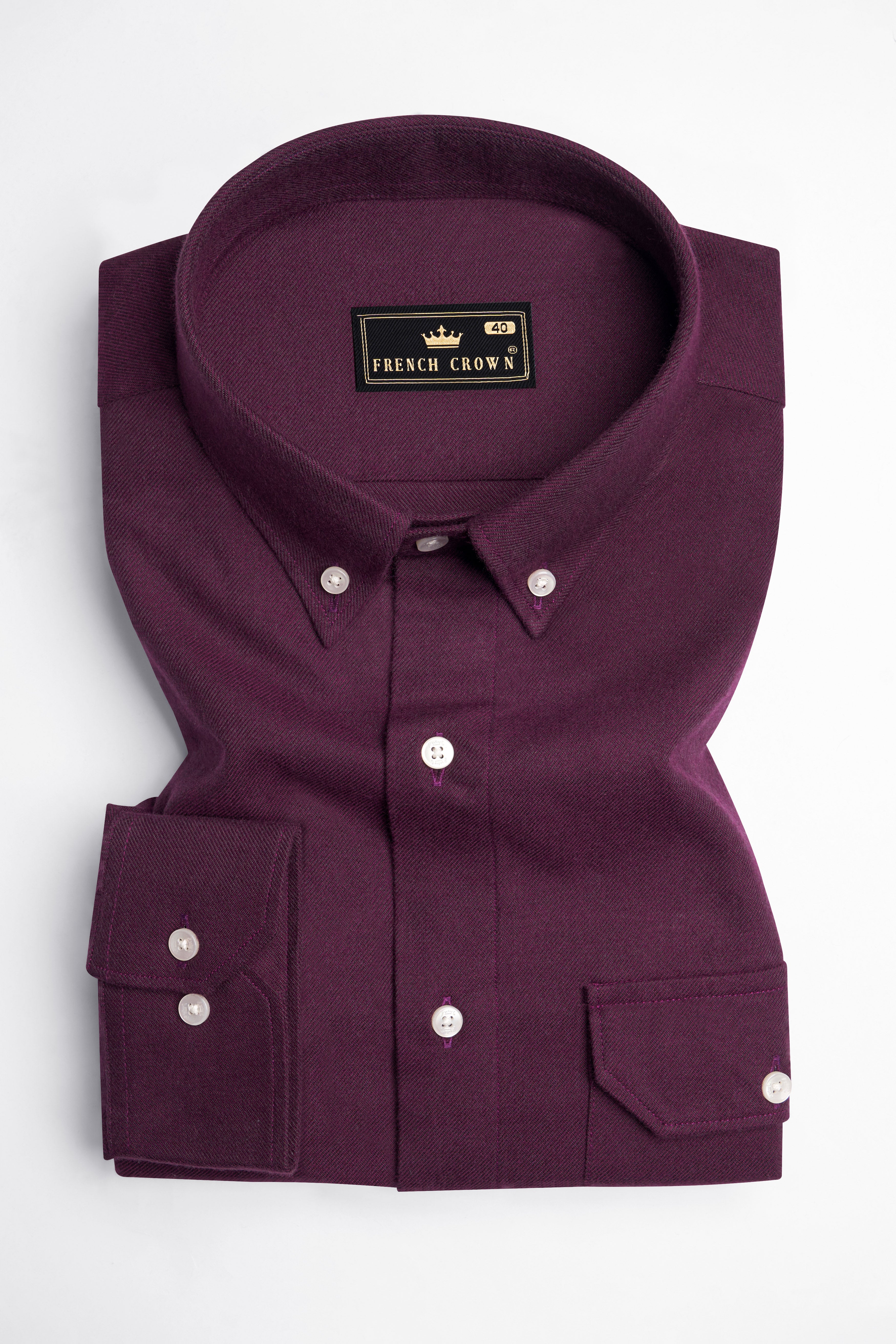 Wine Berry Flannel Button Down Overshirt