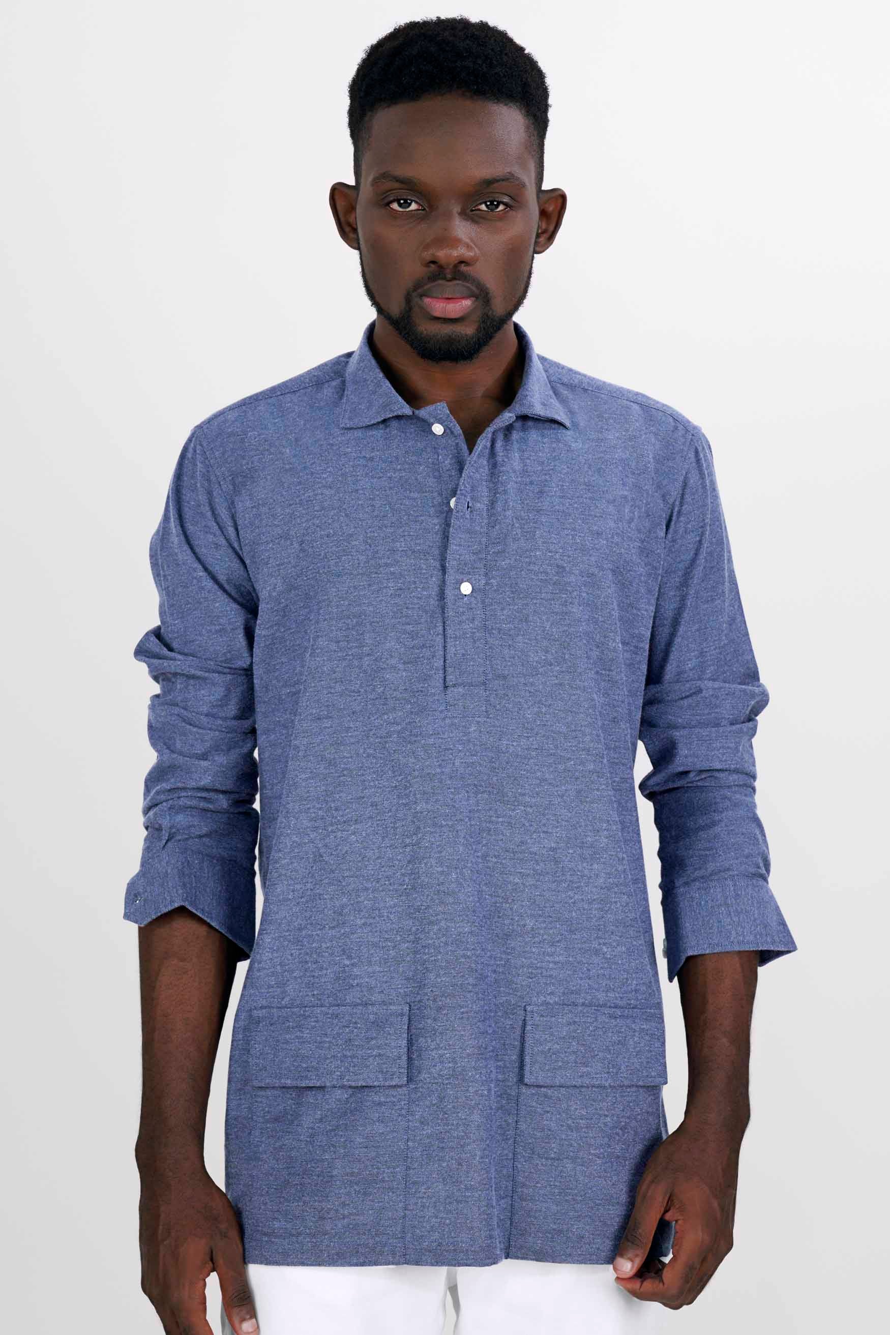 Comet Blue Flannel Designer Shirt