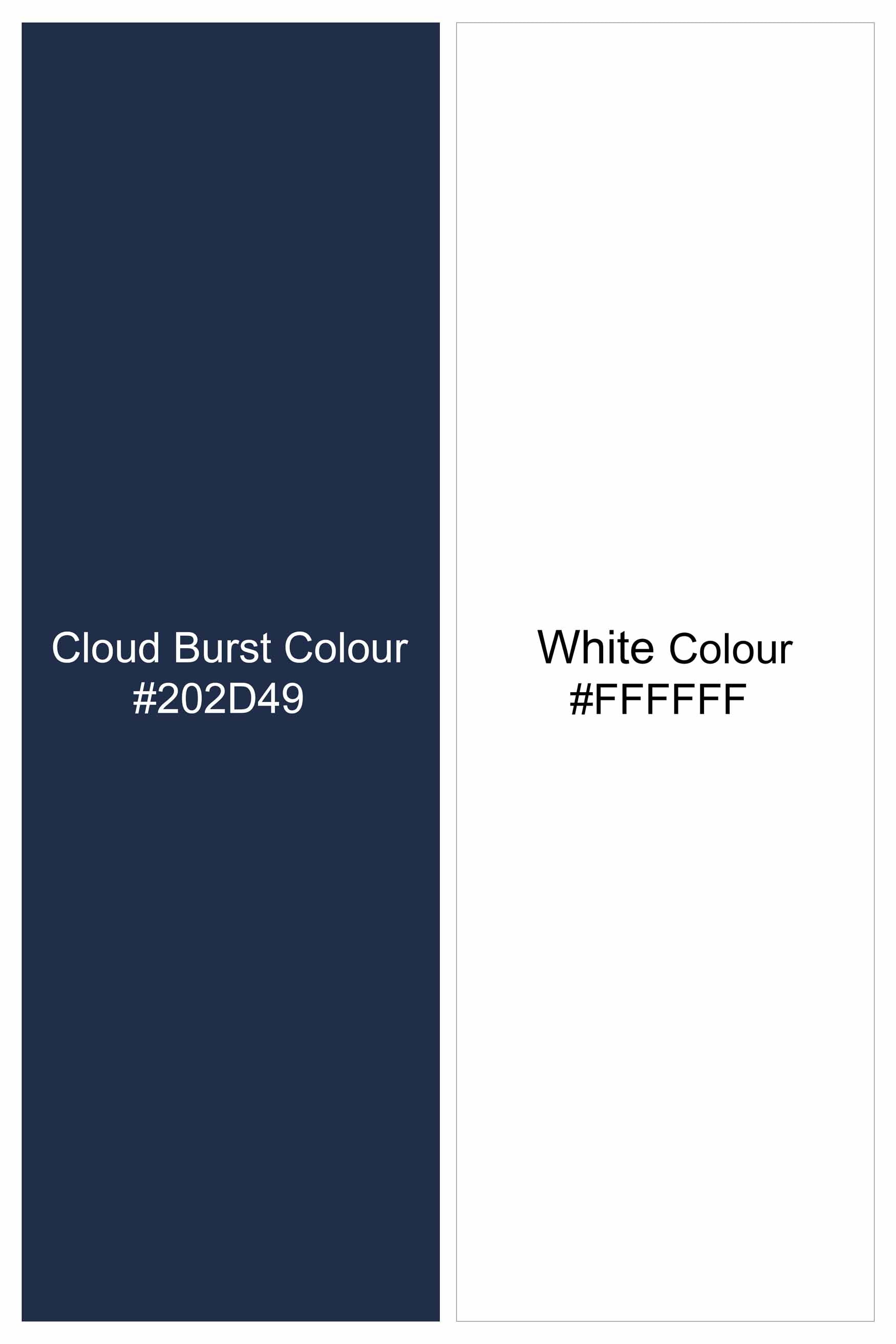 Cloud Burst Blue and White Twill Printed Premium Cotton Shirt