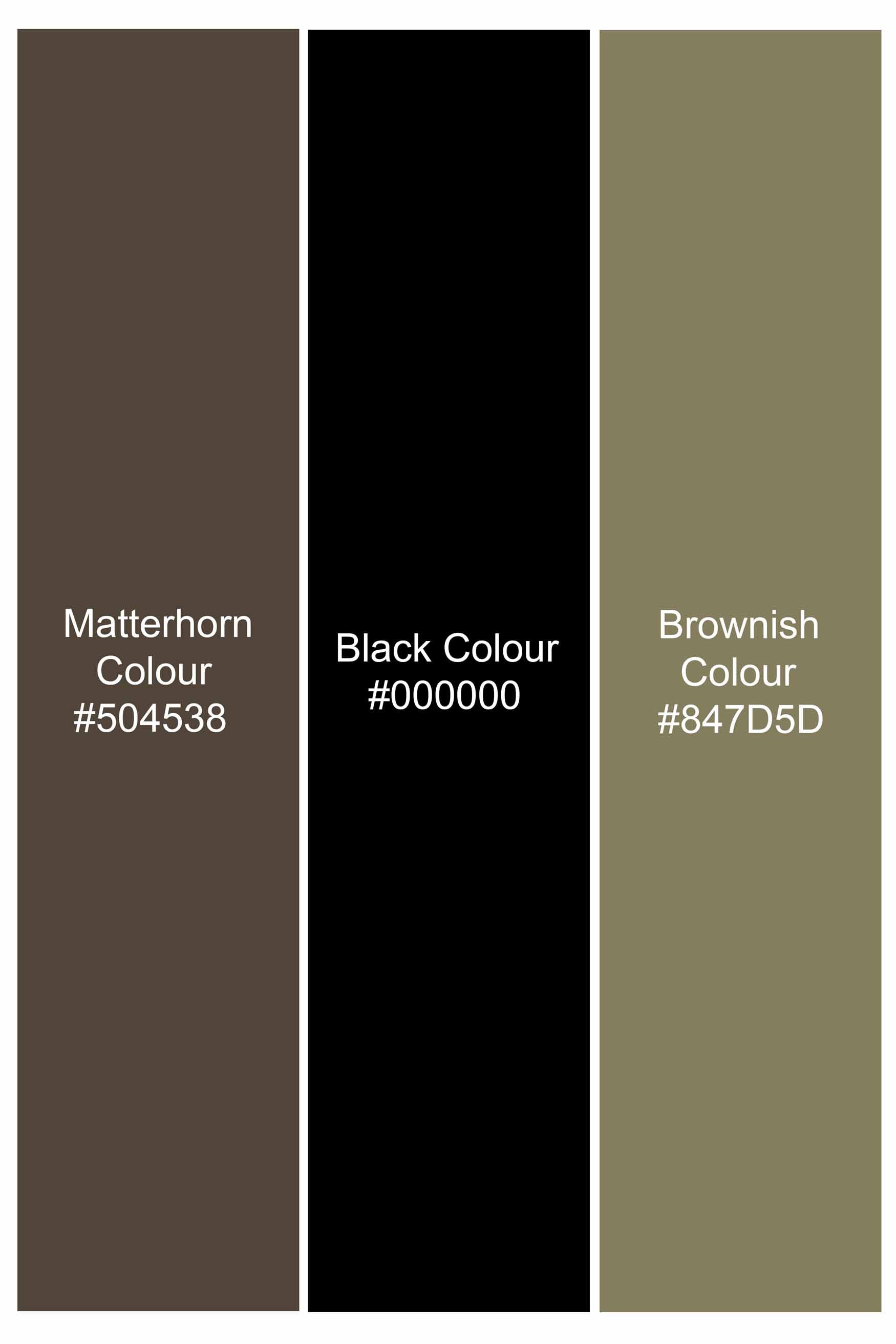 Matterhorn Brown with Black and Brownish Royal Oxford Shirt