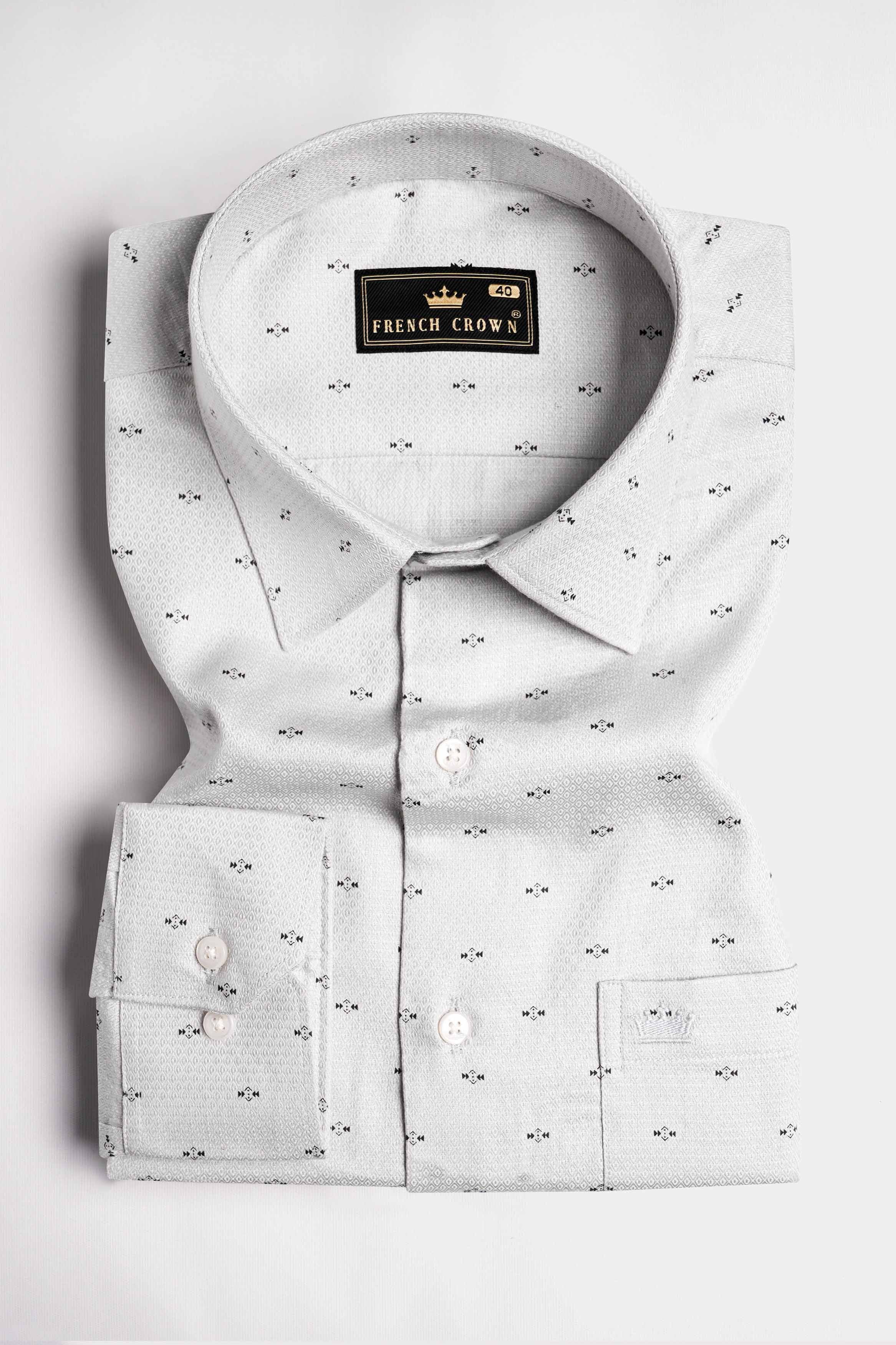 Kangaroo Gray Dobby Textured Premium Giza Cotton Shirt