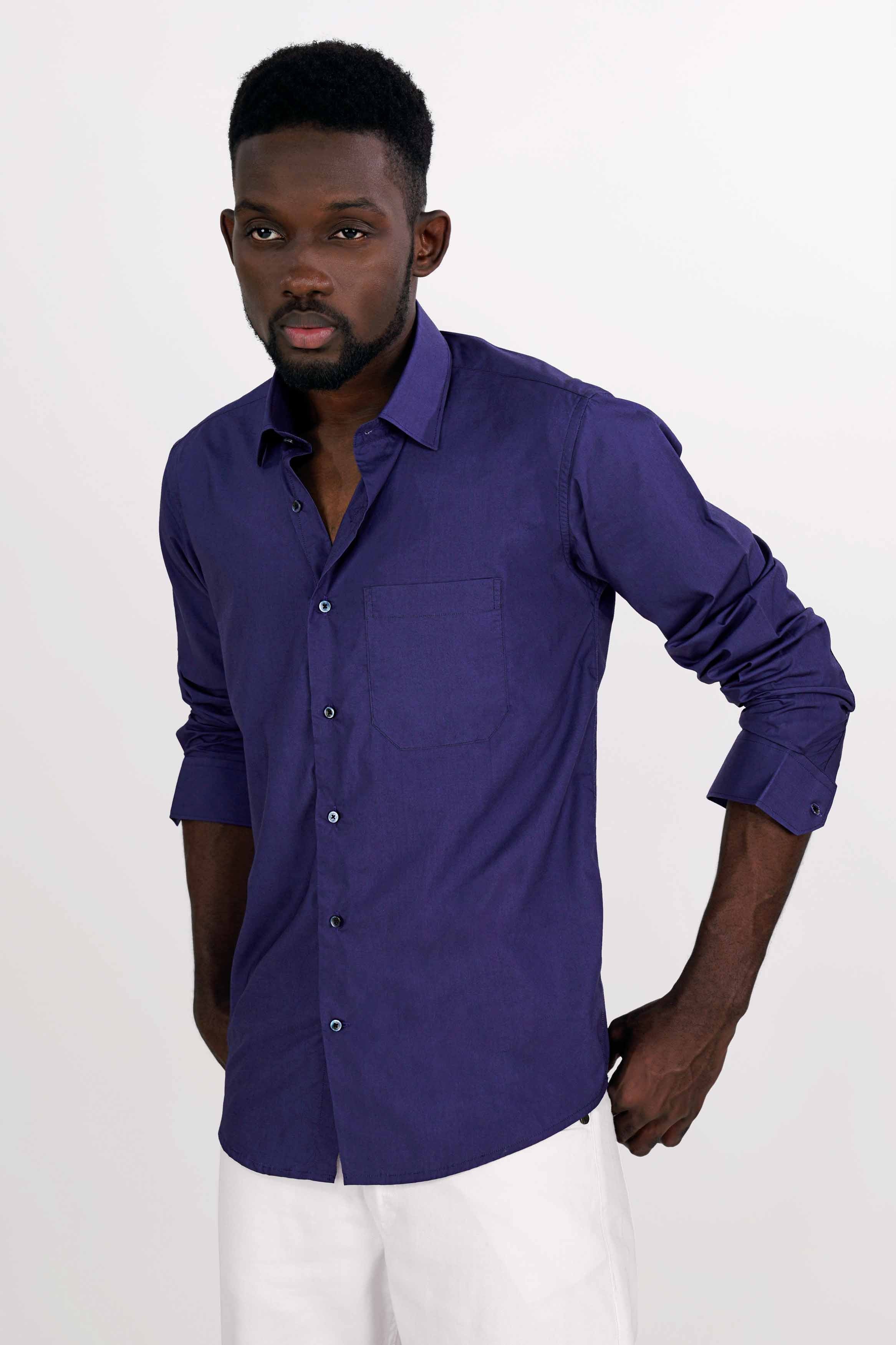 Martinique Purple Premium Cotton Shirt
