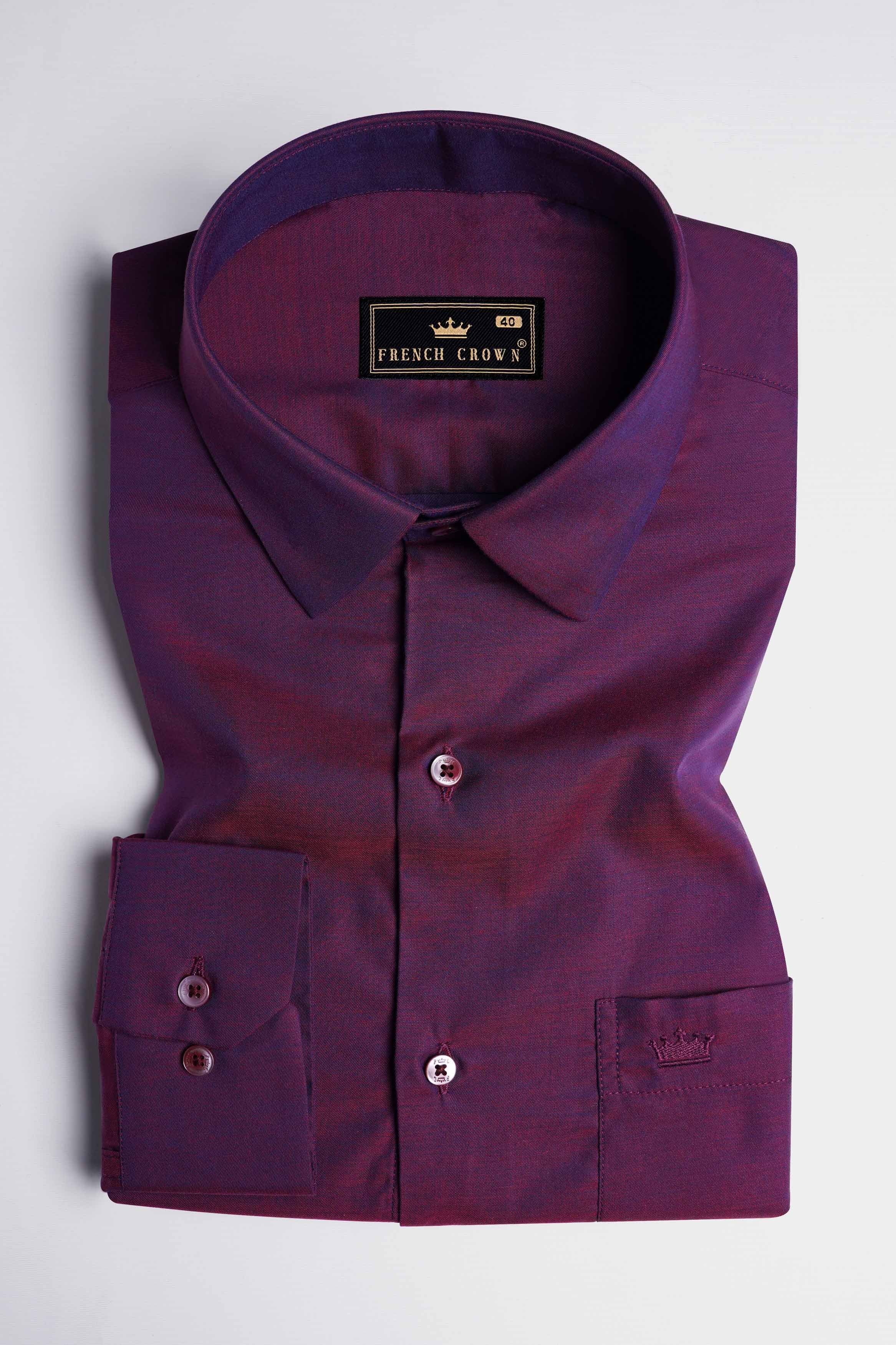 Eminence Maroon Two Tone Chambray Shirt