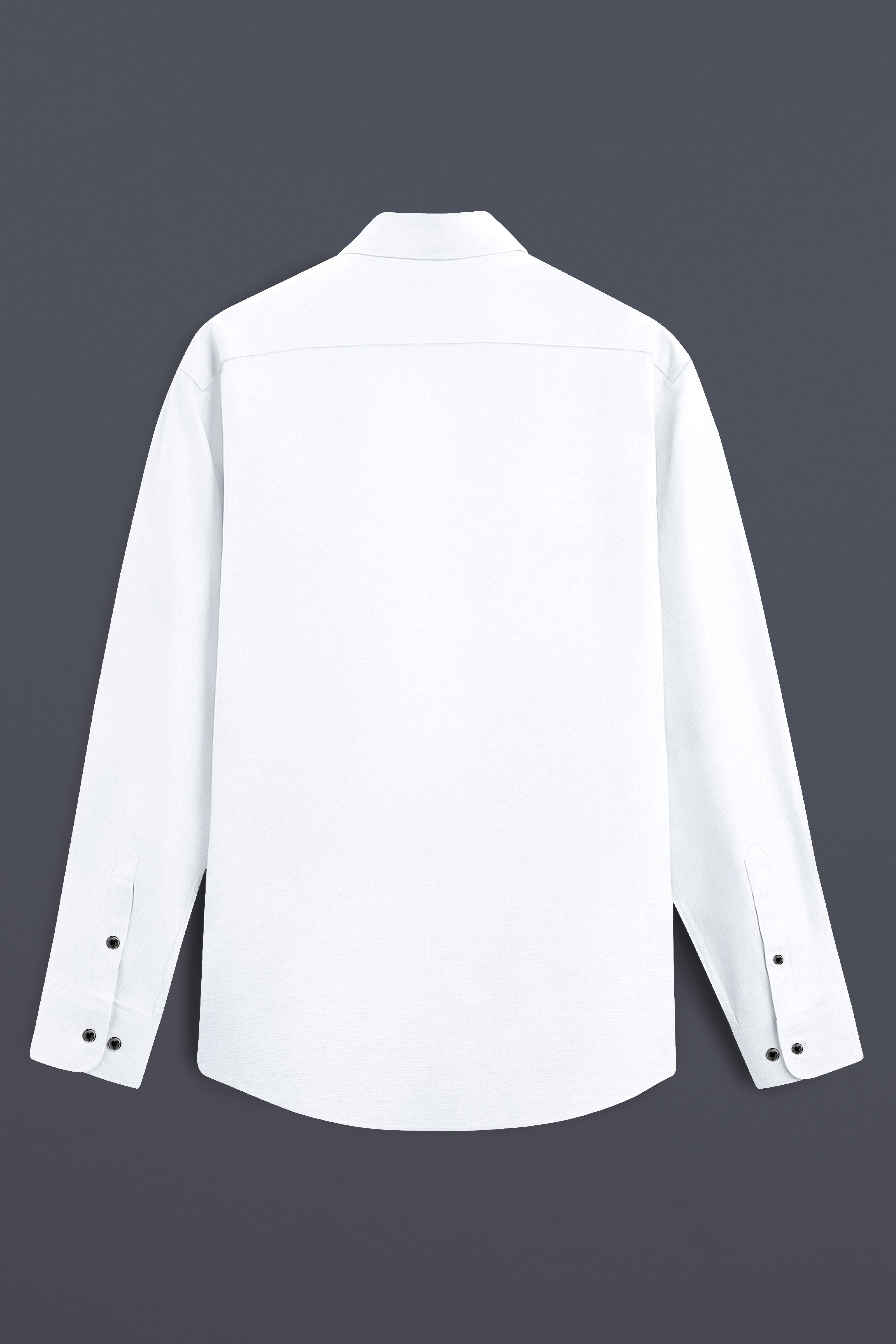 Bright White Subtle Sheen Super Soft Black Button Premium Cotton Shirt