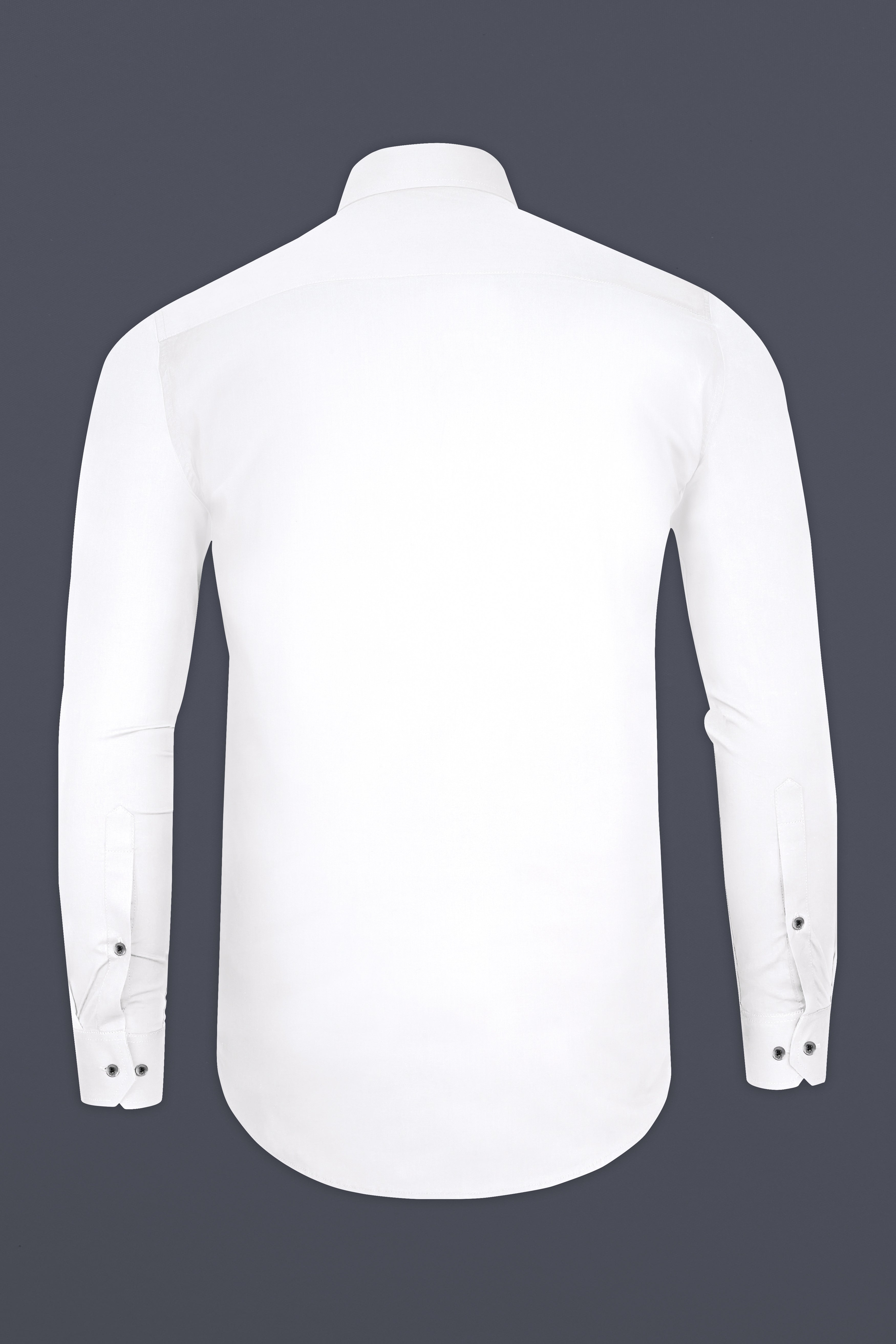 Bright White Subtle Sheen Super Soft Black Button Premium Cotton Shirt