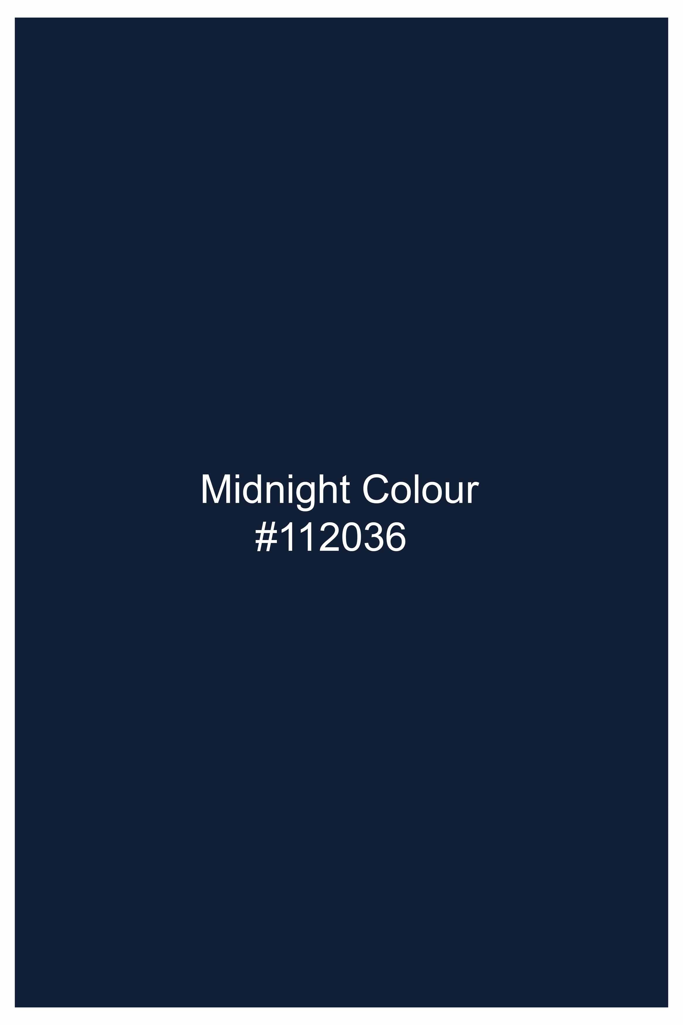 Midnight Blue Seersucker Designer Shirt