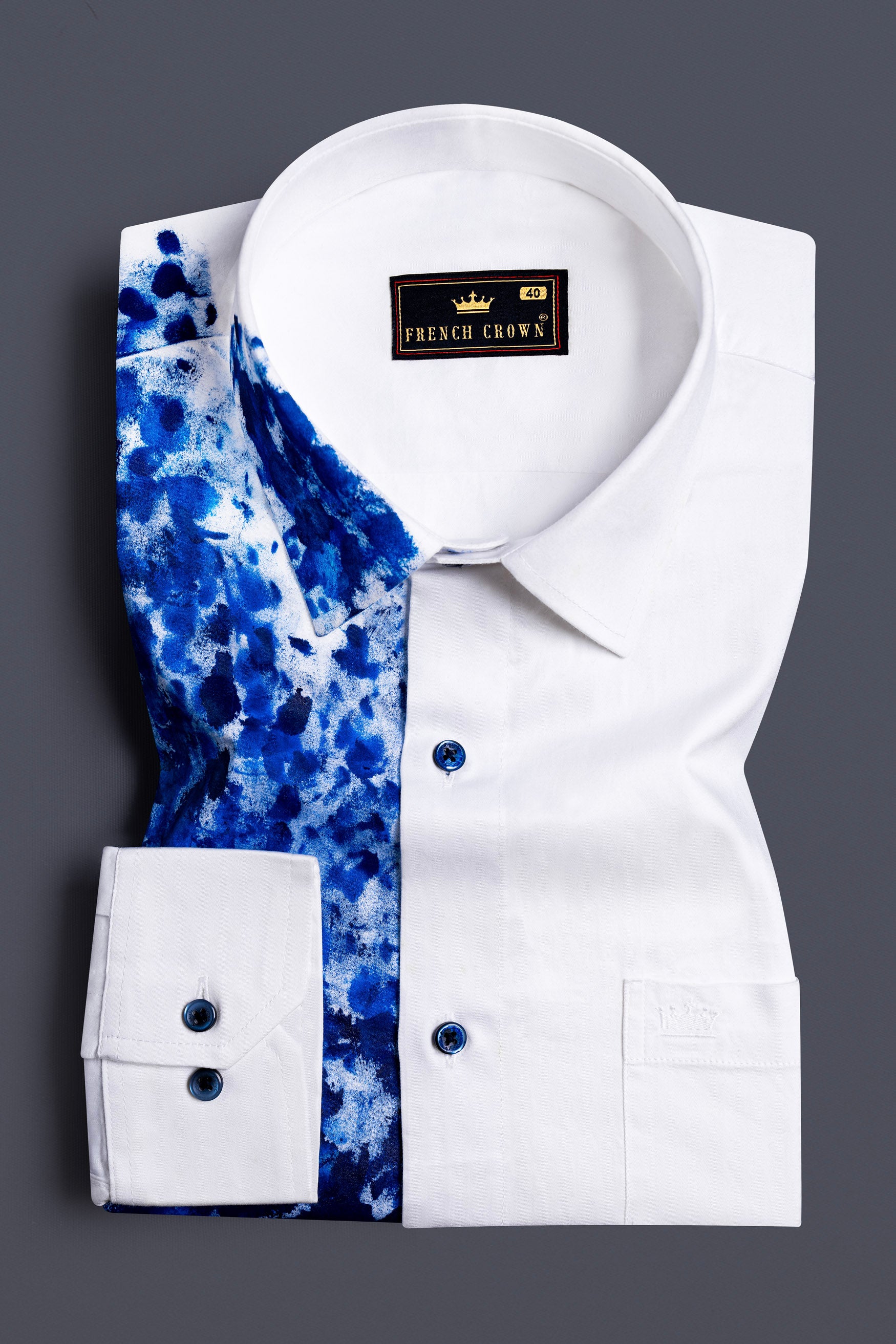 Bright White With Multi Coloured Plaid Super Soft Premium Cotton Half and  Half Designer Shirt