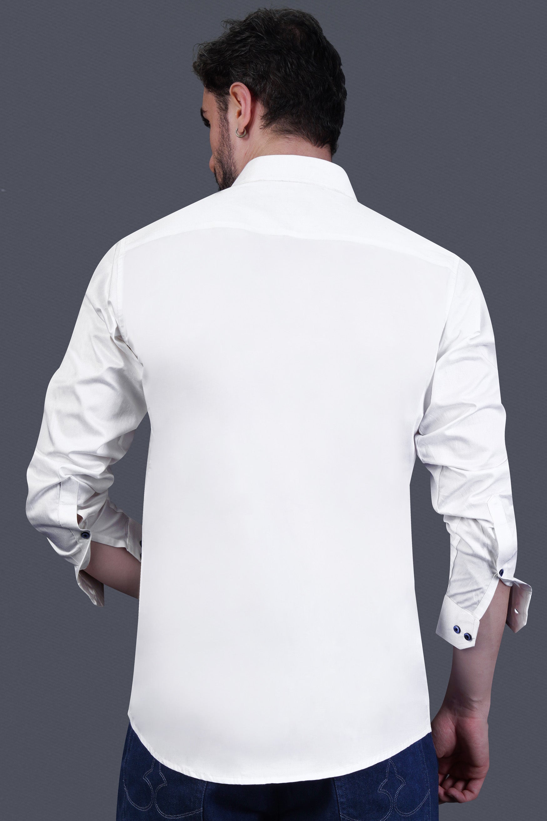 Bright White Roaring Tiger Printed Subtle Sheen Super Soft Premium Cotton Designer Shirt