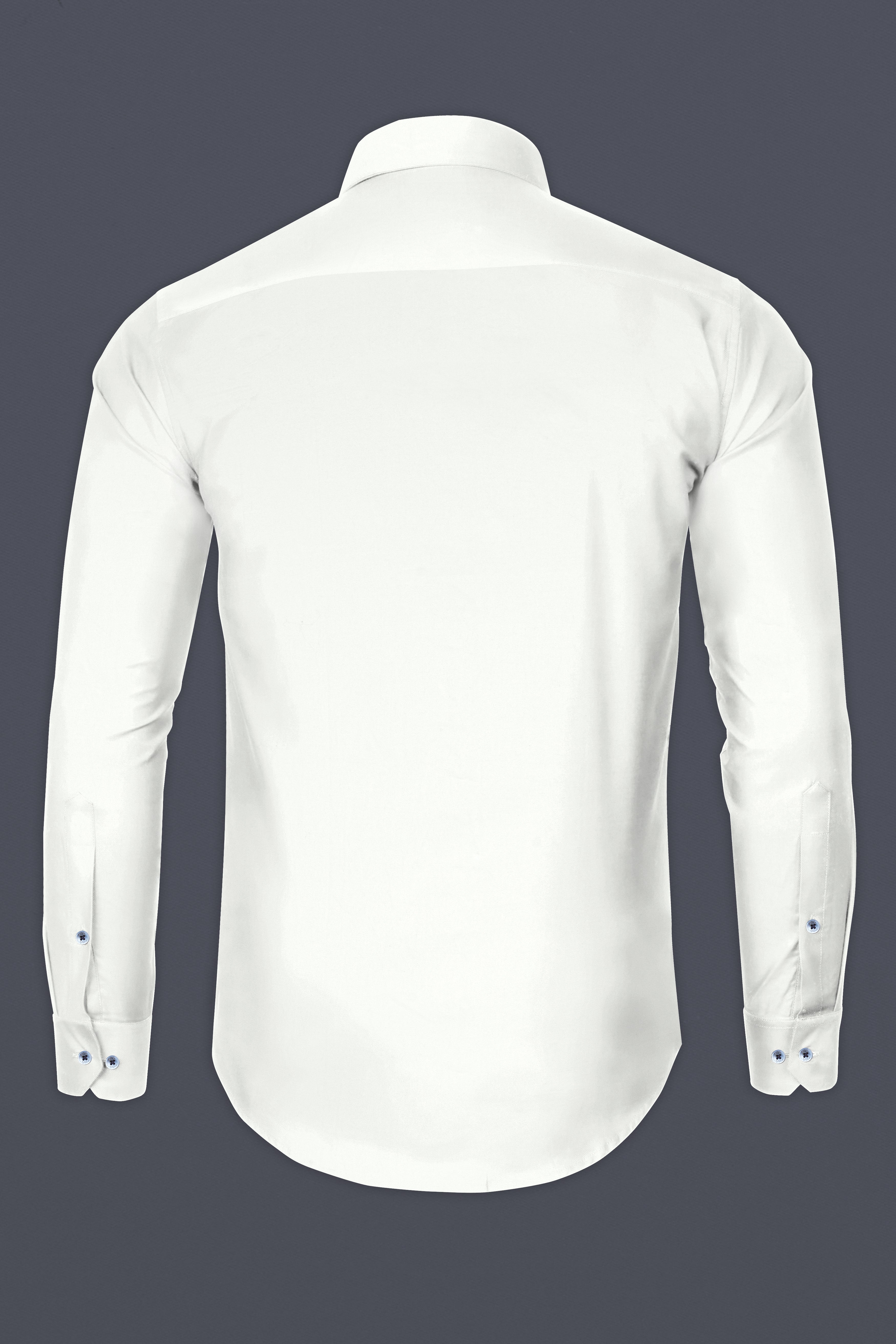 Bright White Subtle Sheen Super Soft Blue Button Premium Cotton Shirt