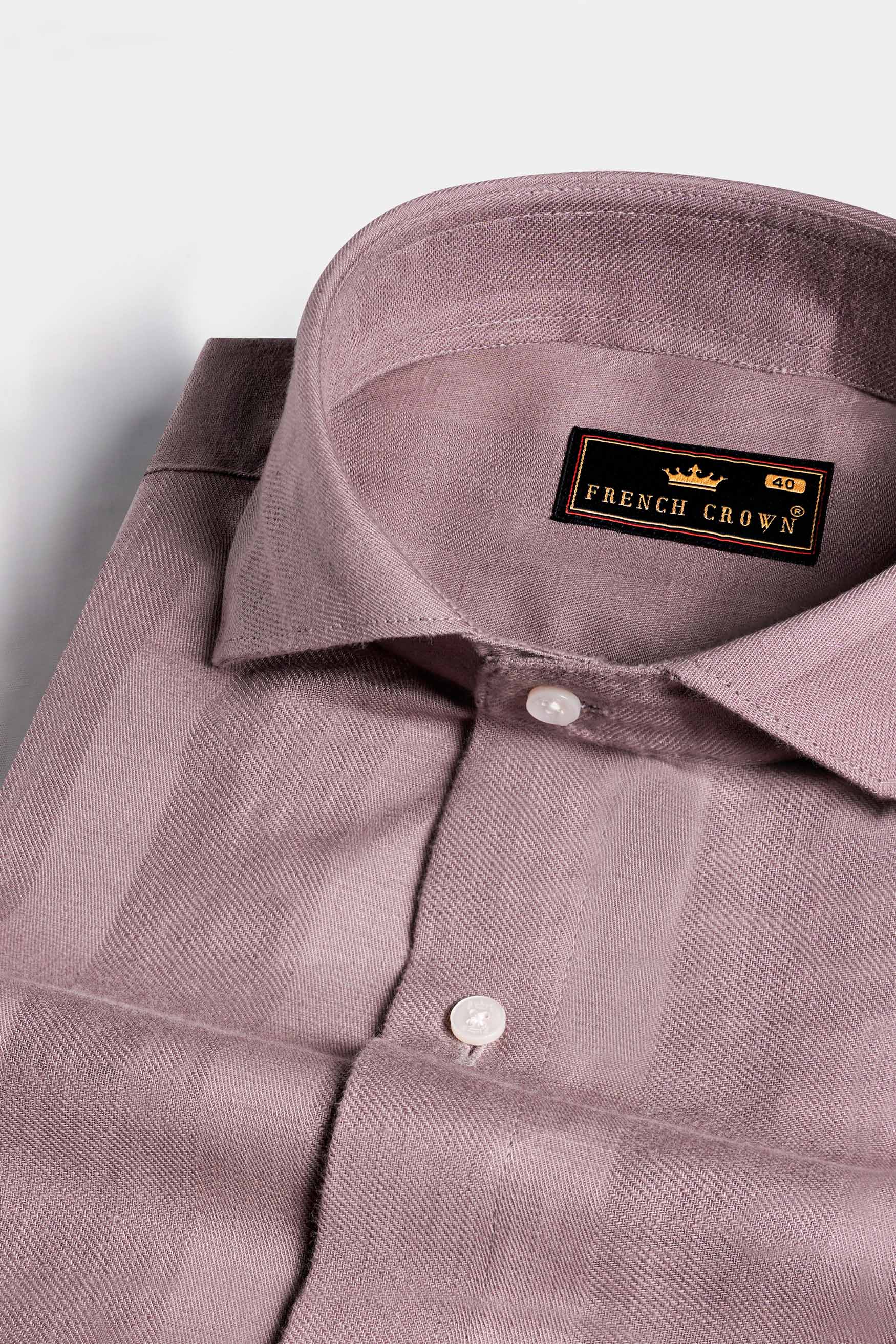 Oriental Lavender Thick Striped Dobby Textured Premium Giza Cotton Shirt