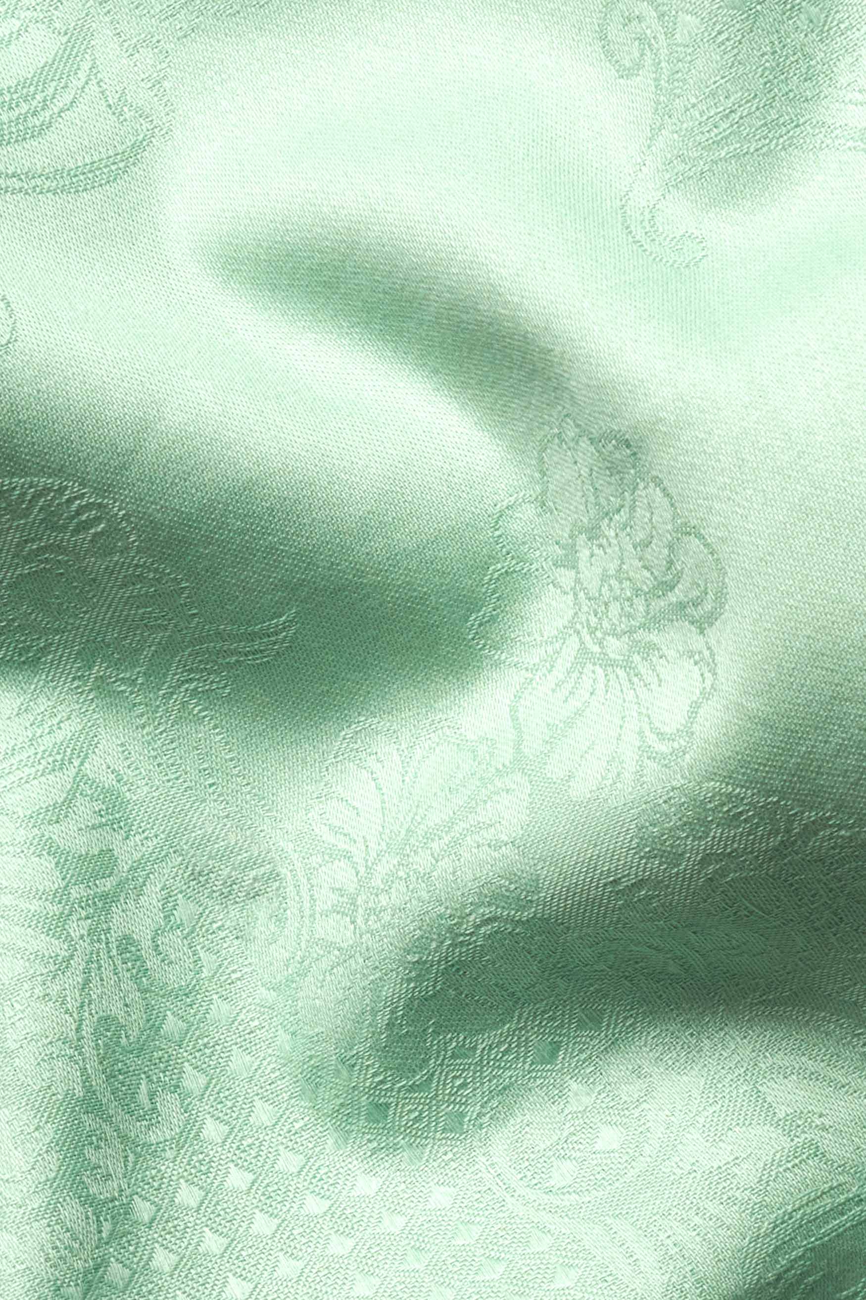 Nebula Green Jacquard Textured Premium Giza Cotton Shirt