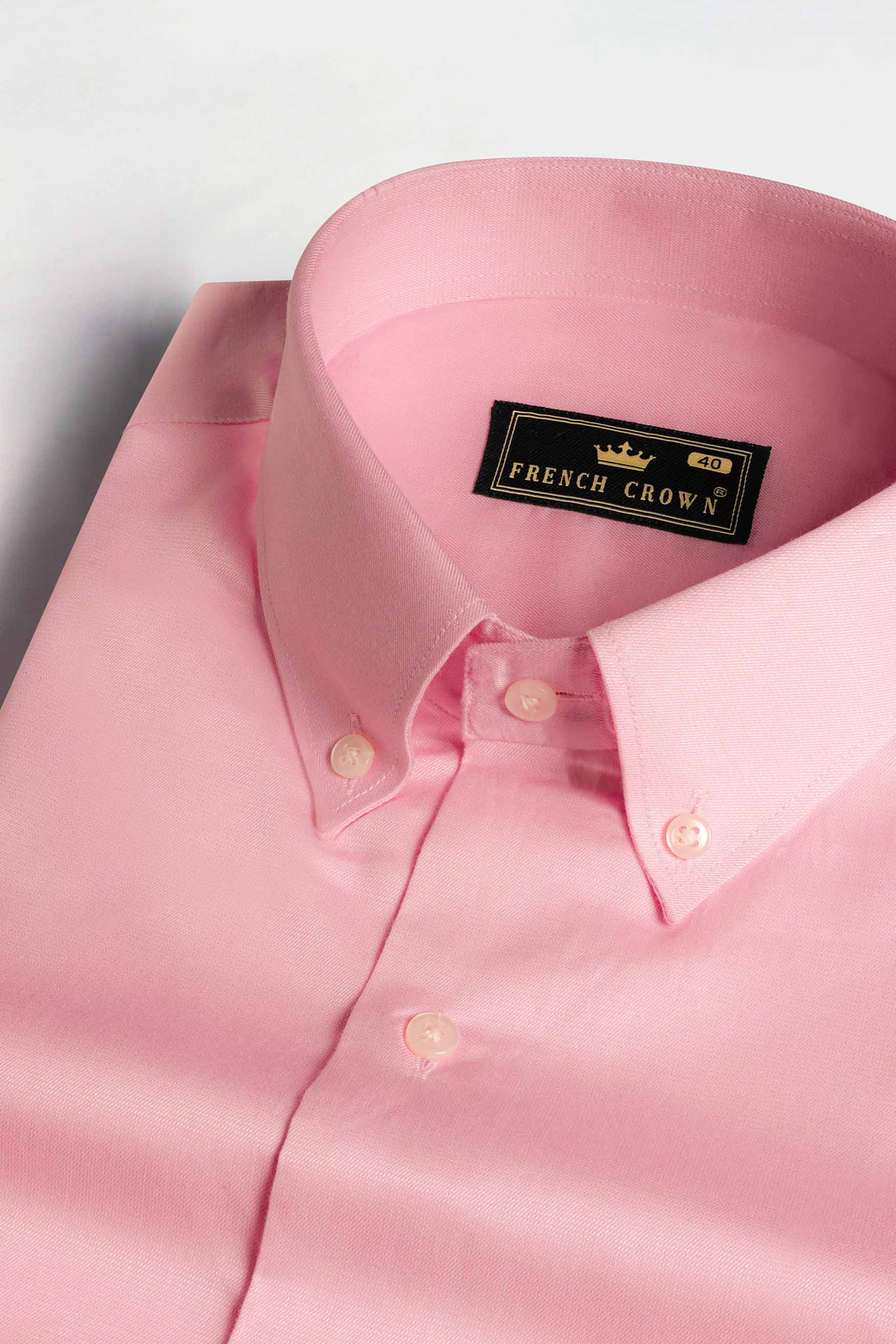 Thulian Pink Dobby Textured Premium Giza Cotton Shirt