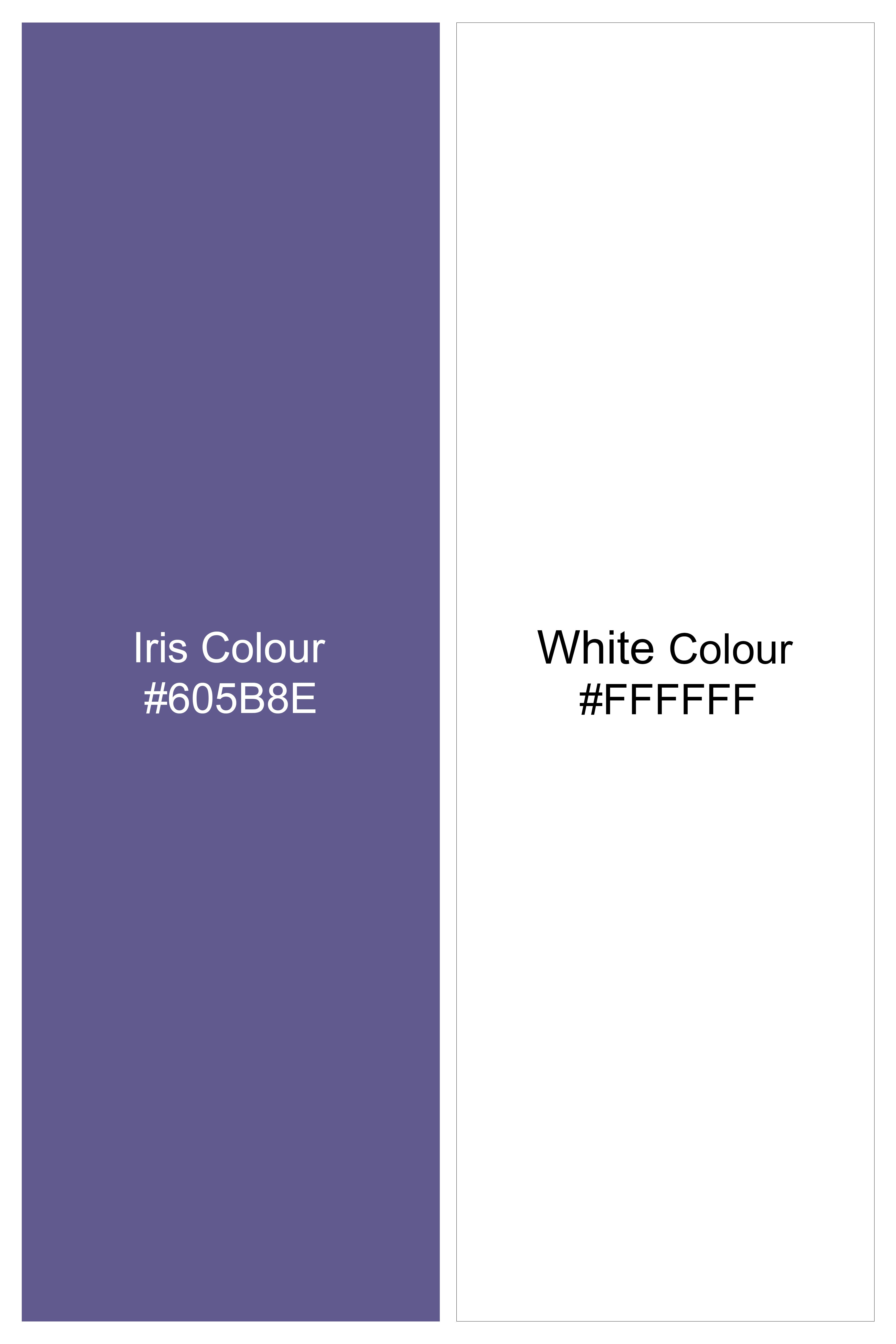 Iris Blue and White Jacquard Textured Premium Giza Cotton Shirt
