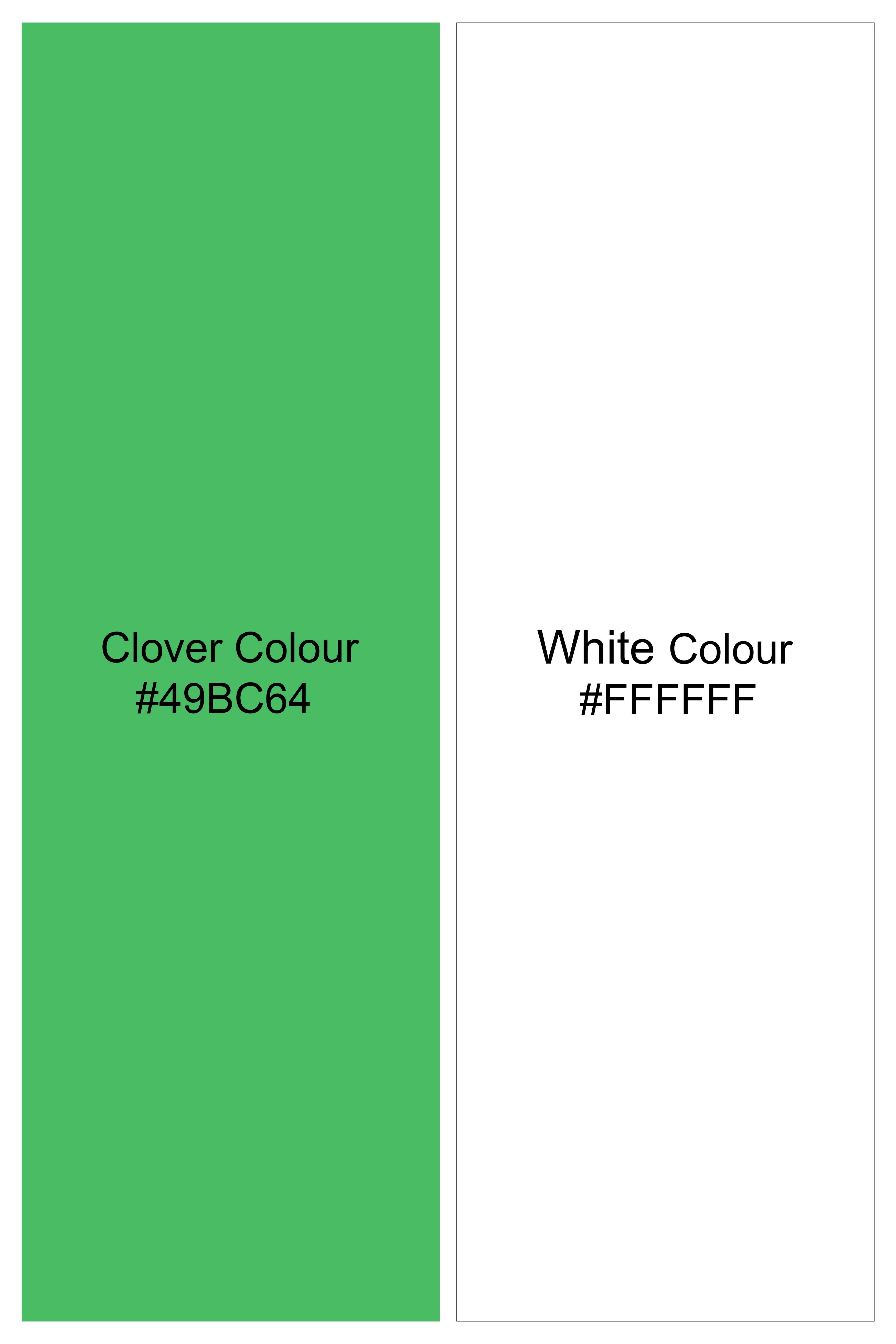 Clover Green and White Striped Premium Cotton Shirt