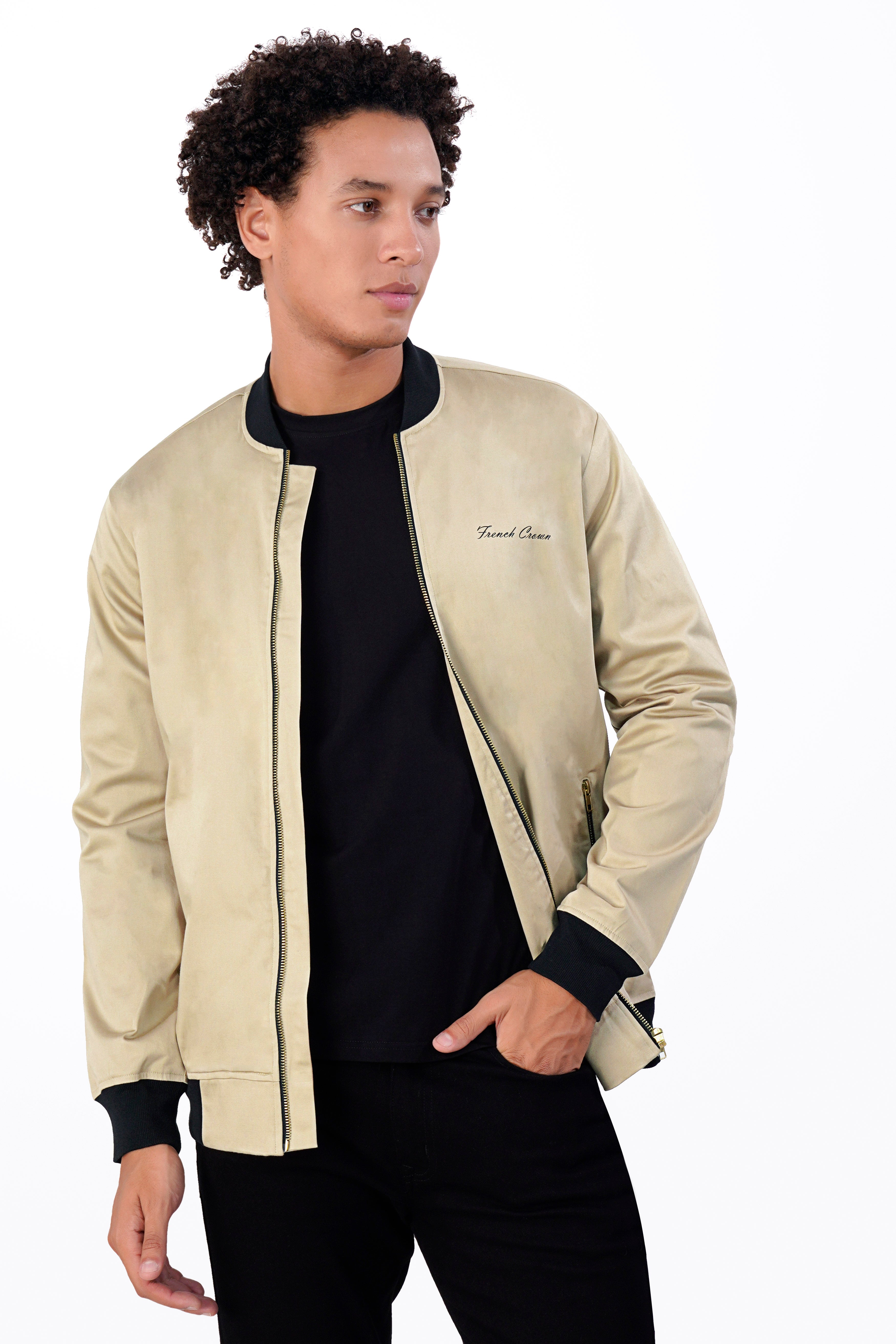 Akaroa Brown Premium Cotton Bomber Jacket