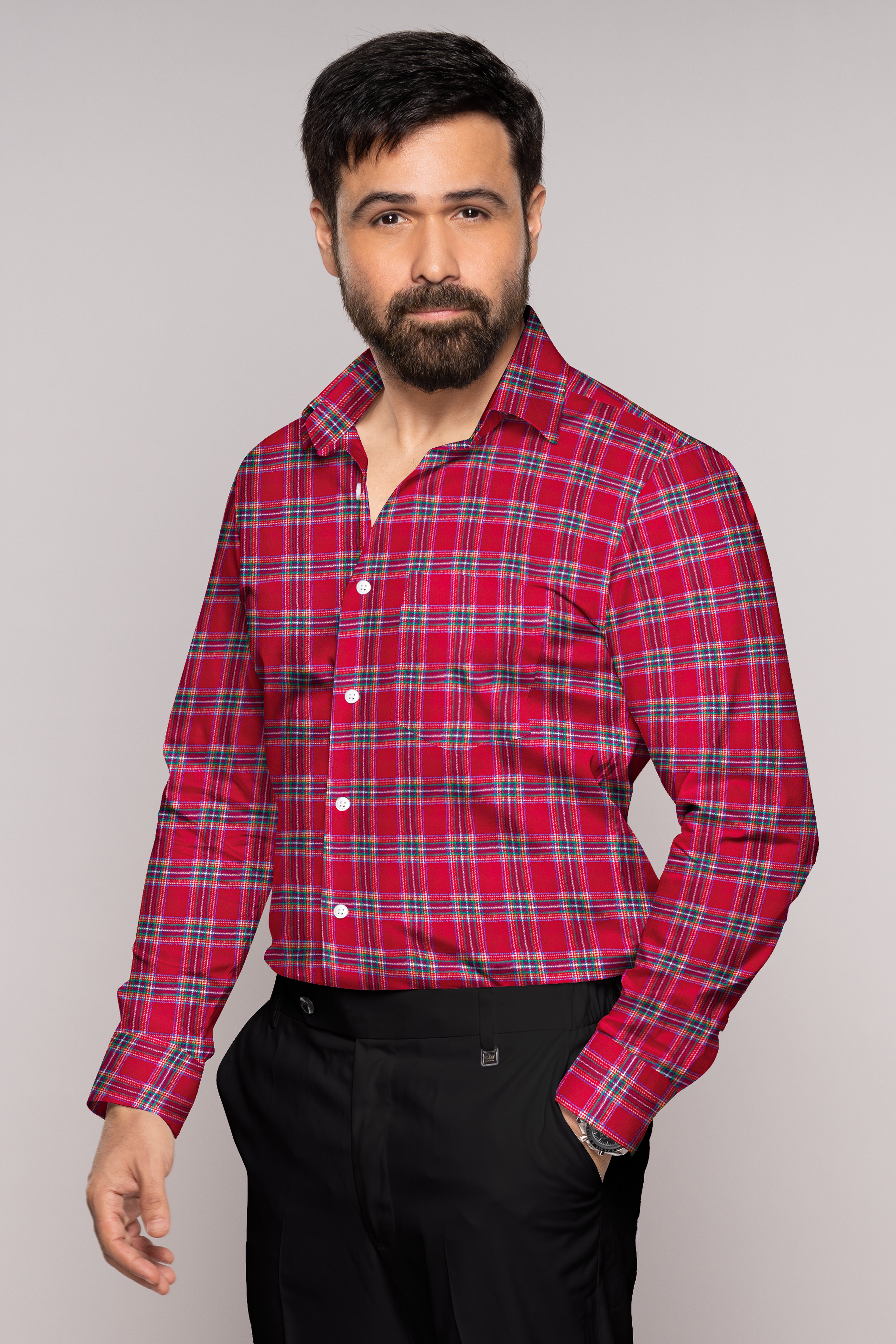 Shiraz Red Plaid Flannel Shirt