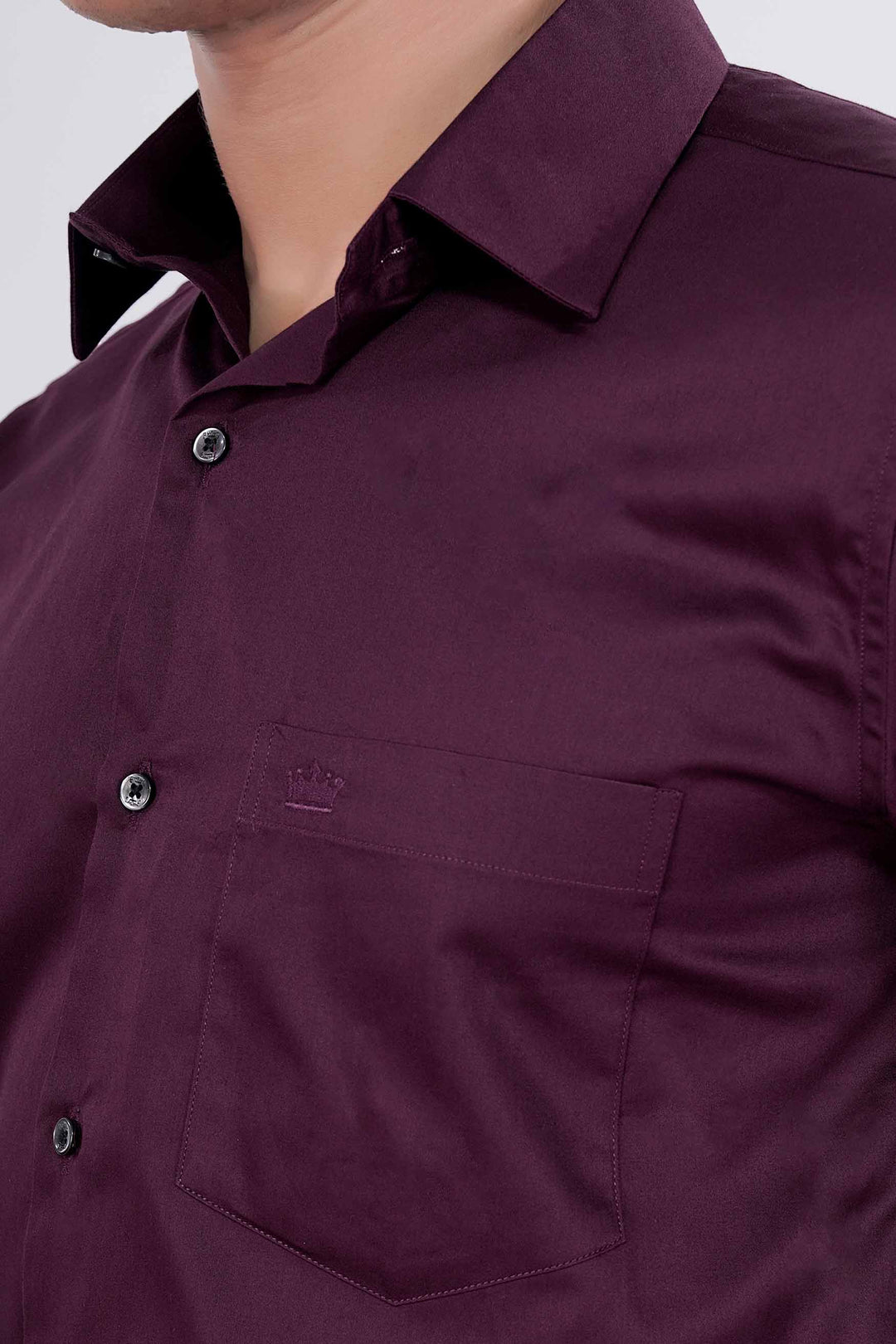 RASIN WINE SUBTLE SHEEN SUPER SOFT PREMIUM COTTON SHIRT