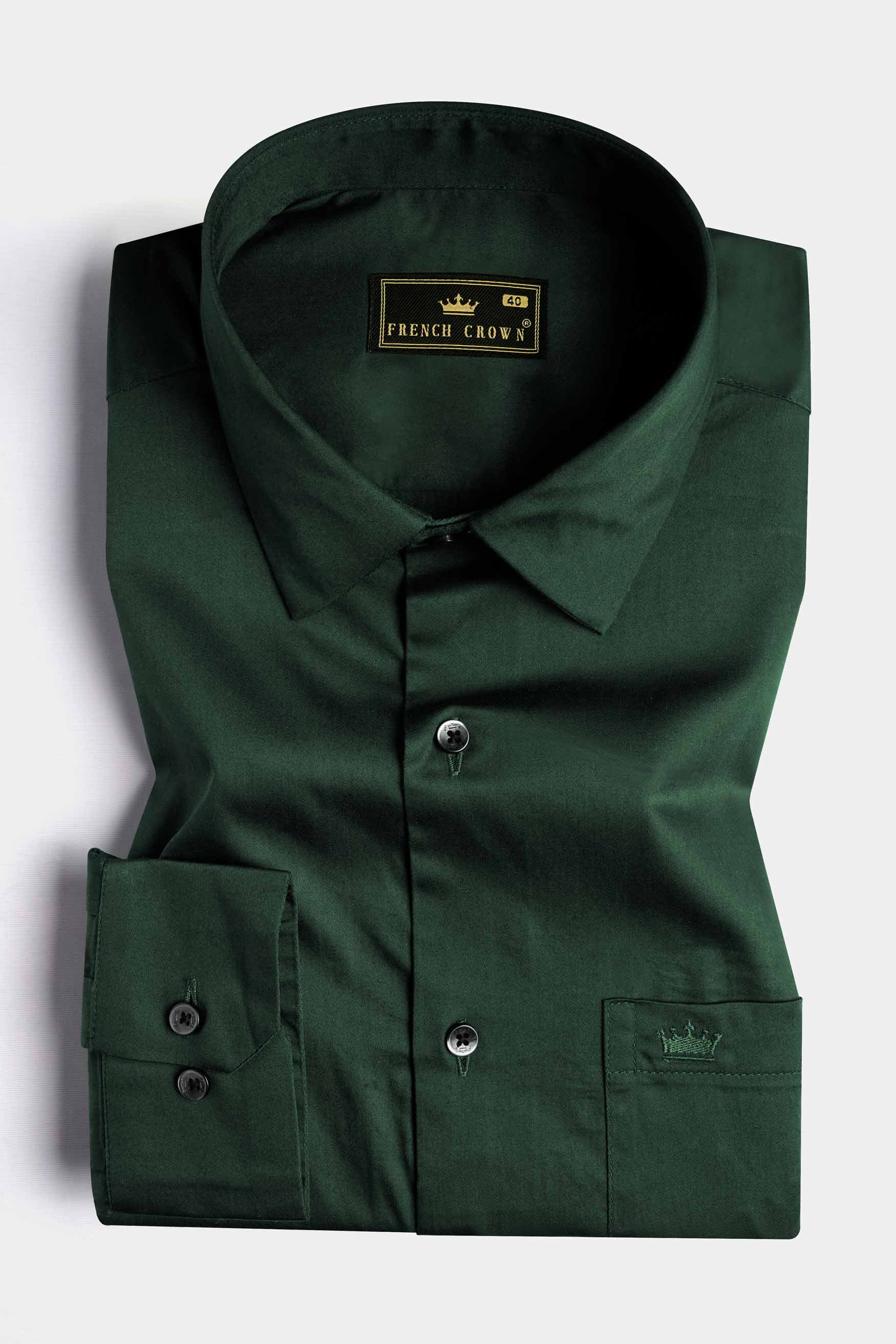 Lunar Green Subtle Sheen Super  Soft Premium Cotton Shirt