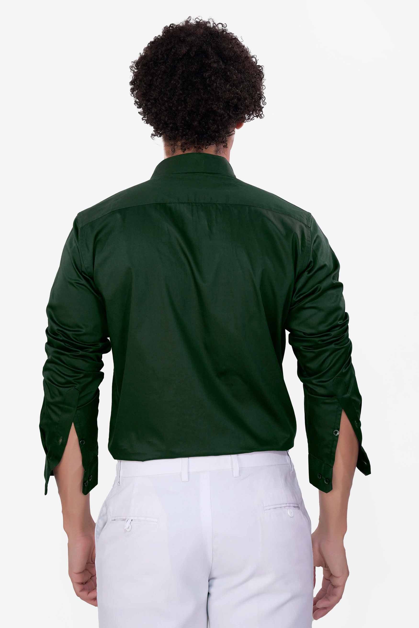 Lunar Green Subtle Sheen Super  Soft Premium Cotton Tuxedo Shirt