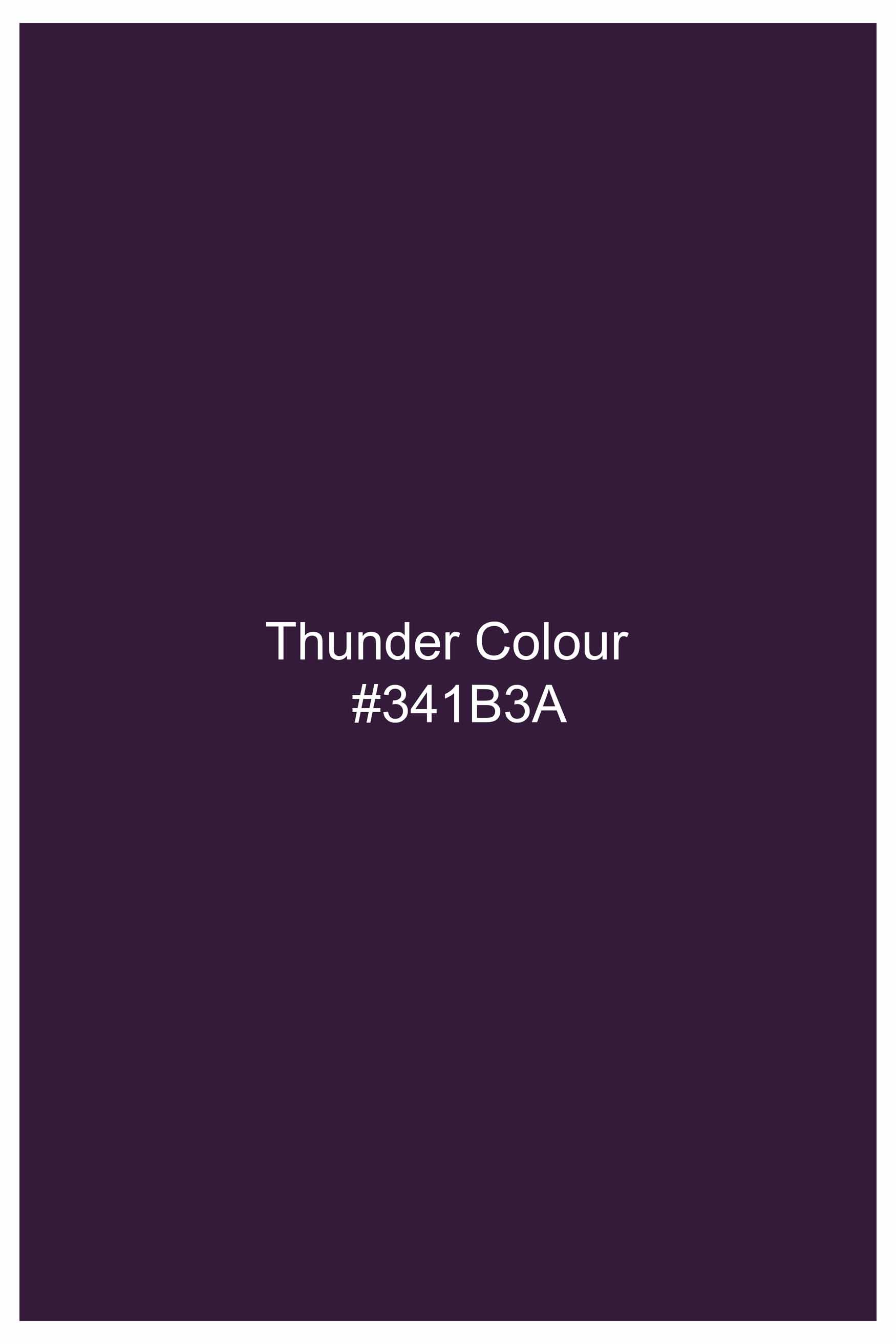 Thunder Purple Subtle Sheen Super  Soft Premium Cotton Mandarin Shirt