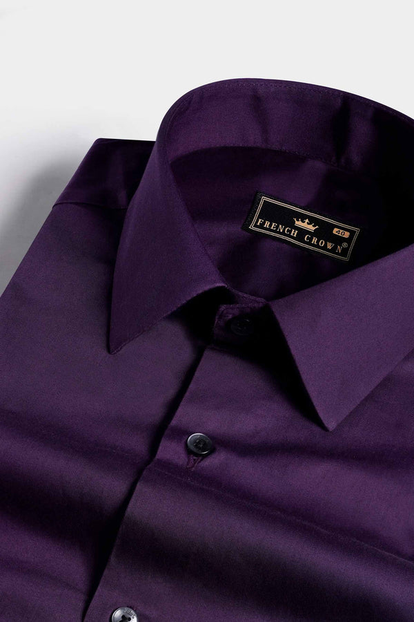 Thunder Purple Subtle Sheen Super  Soft Premium Cotton Shirt