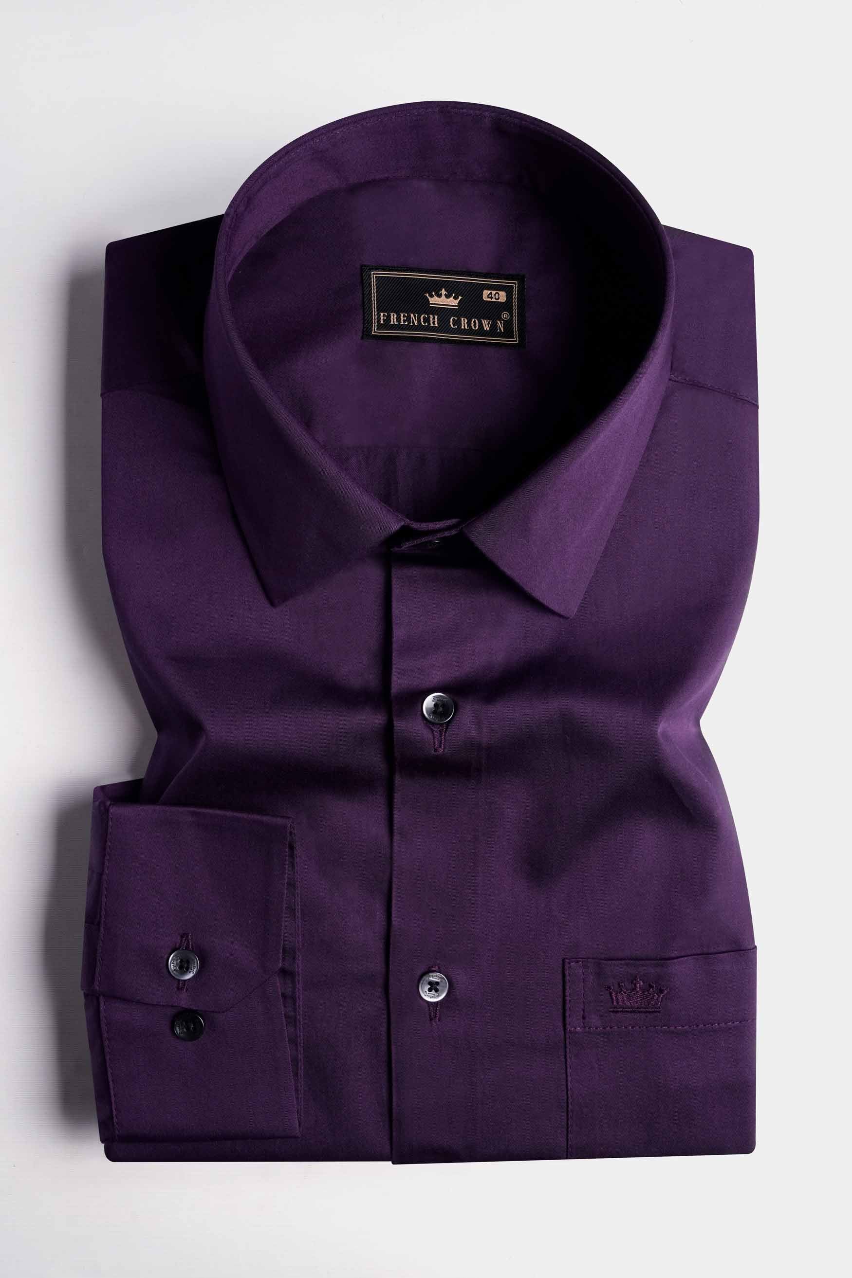 Thunder Purple Subtle Sheen Super Soft Premium Cotton Shirt