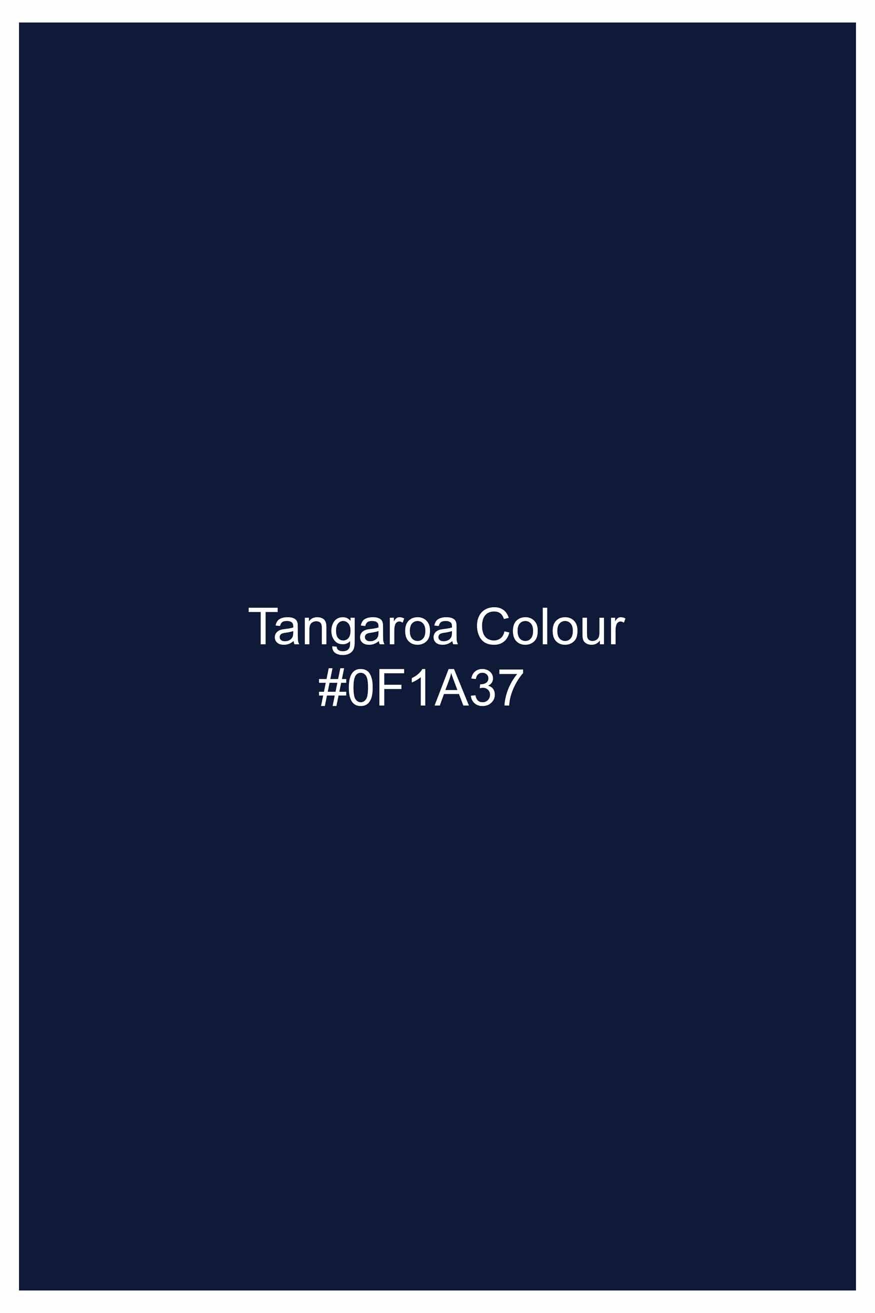 Tangaroa Blue Subtle Sheen Super  Soft Premium Cotton Mandarin Shirt