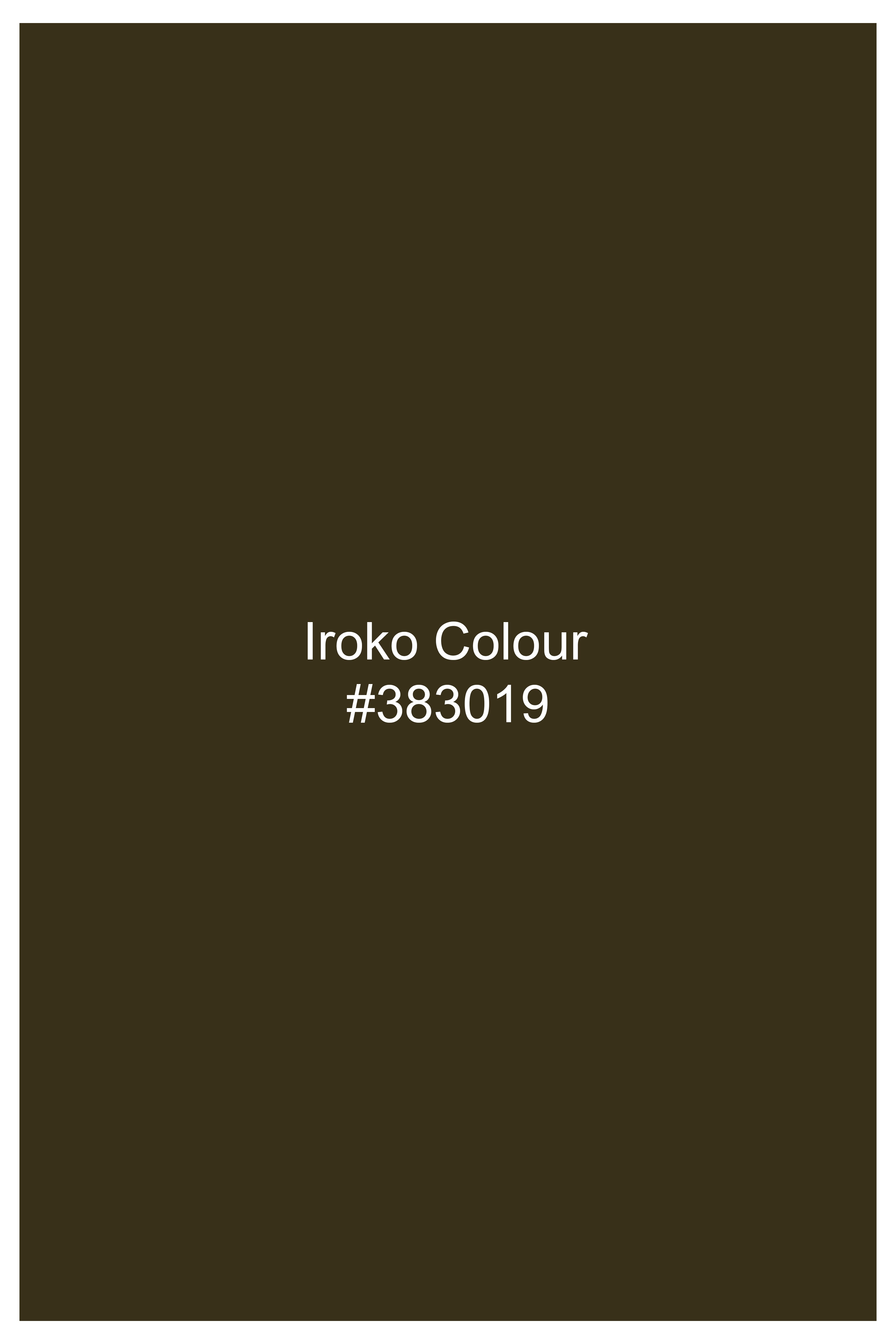 Iroko Brown Subtle Sheen Super  Soft Premium Cotton Mandarin Shirt