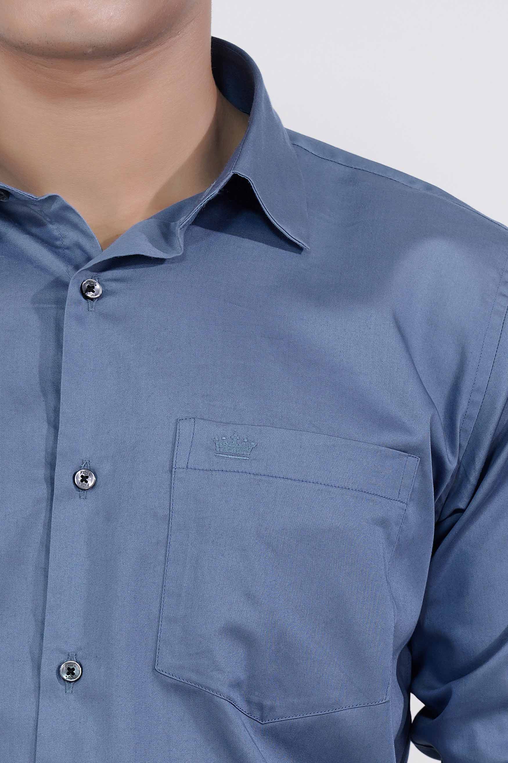 Bluish Subtle Sheen Super Soft Premium Cotton Shirt