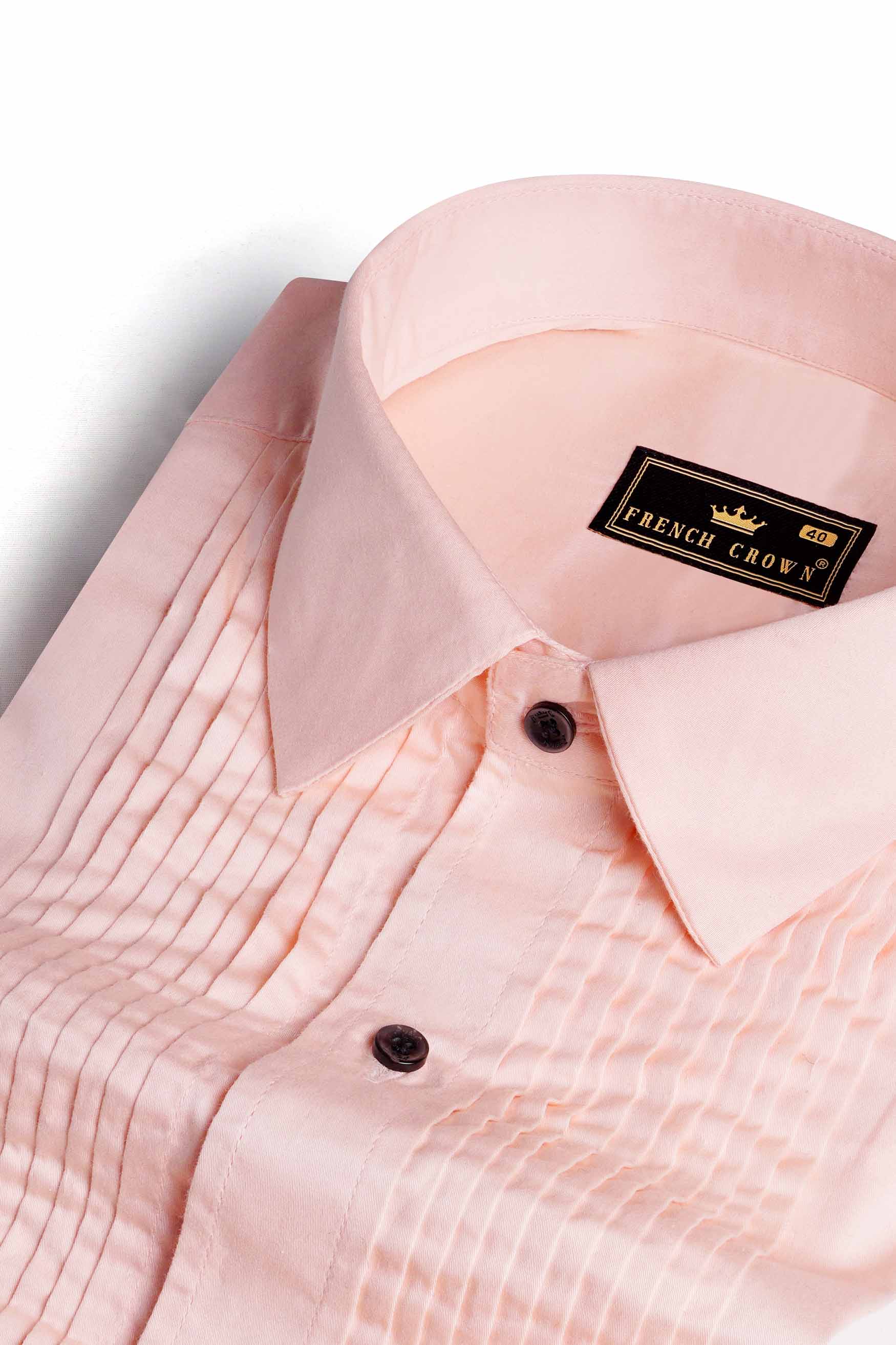 Oyster Pink Subtle Sheen Super Soft Premium Cotton Tuxedo Shirt